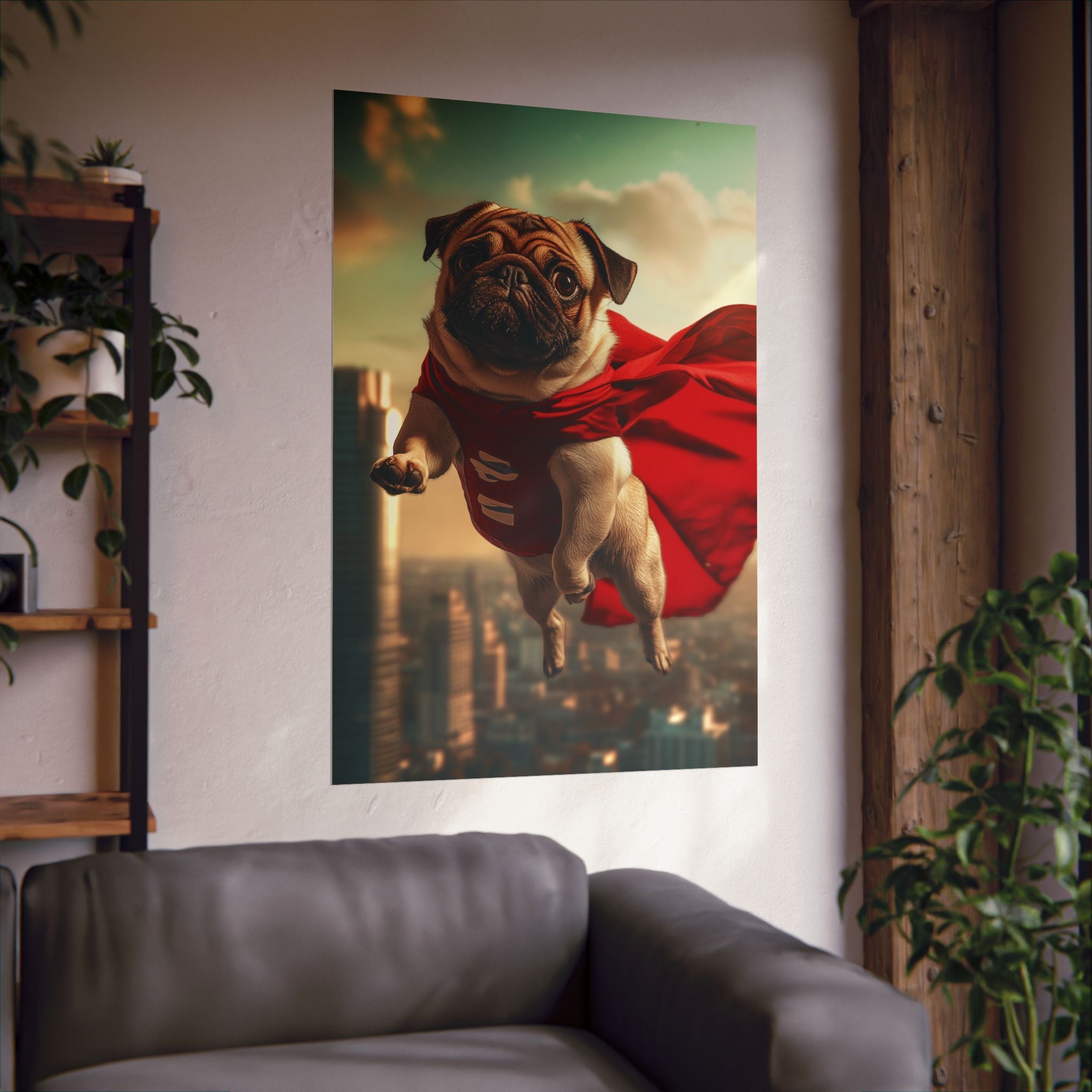 Superhero Pug Poster