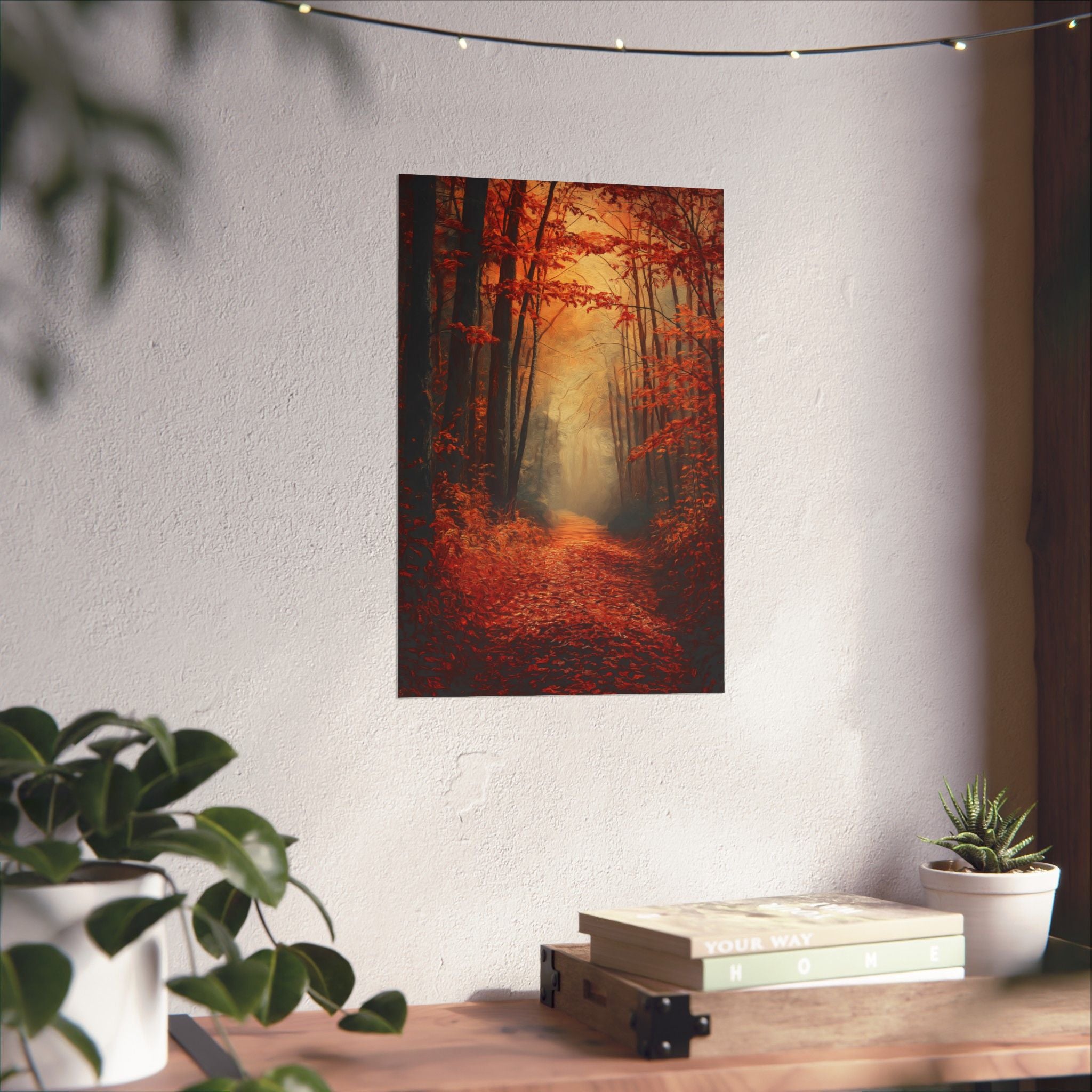 Autumn Forest Path Poster Wall Art - SynthFrame