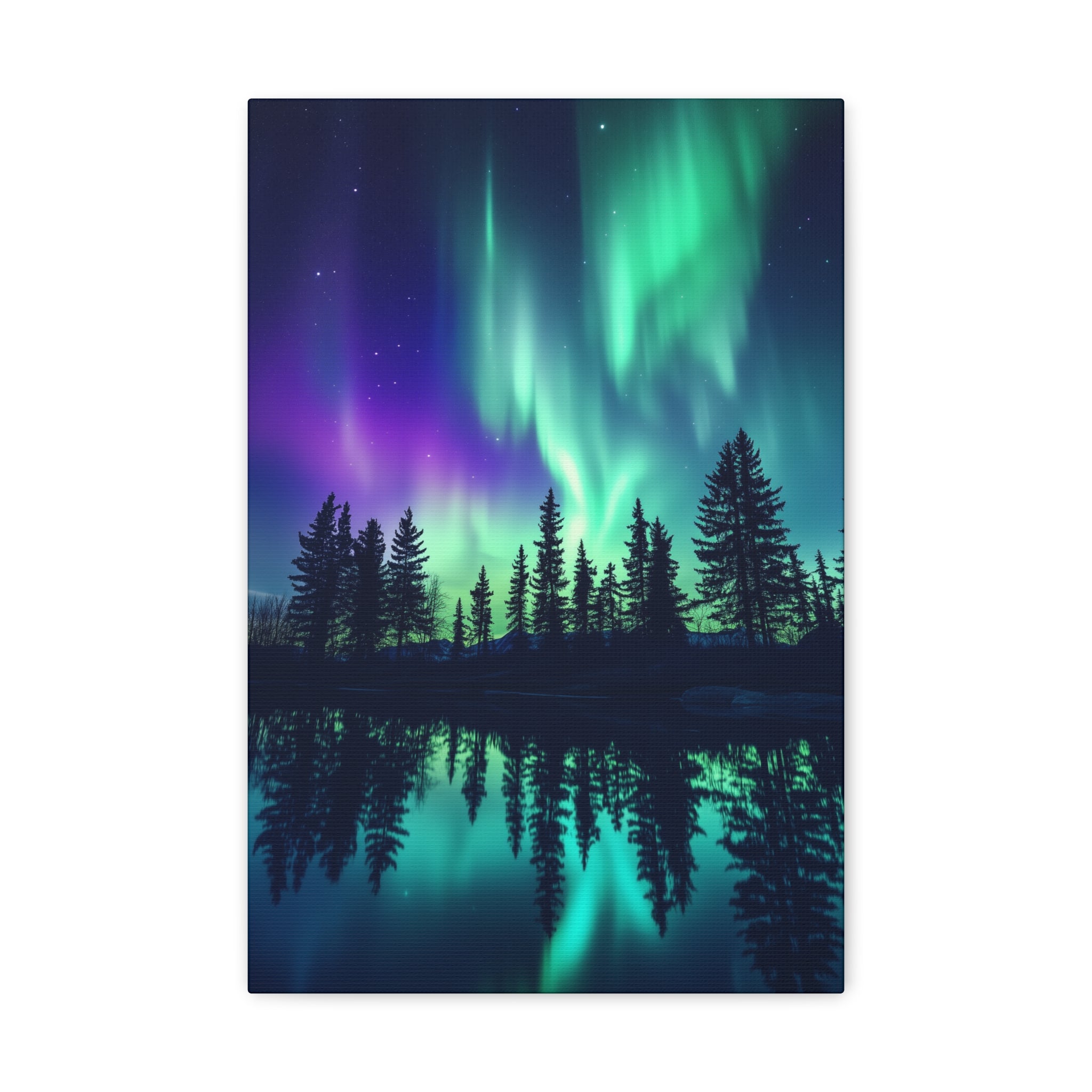 Northern Lights Wonder Canvas Wall Art - SynthFrame