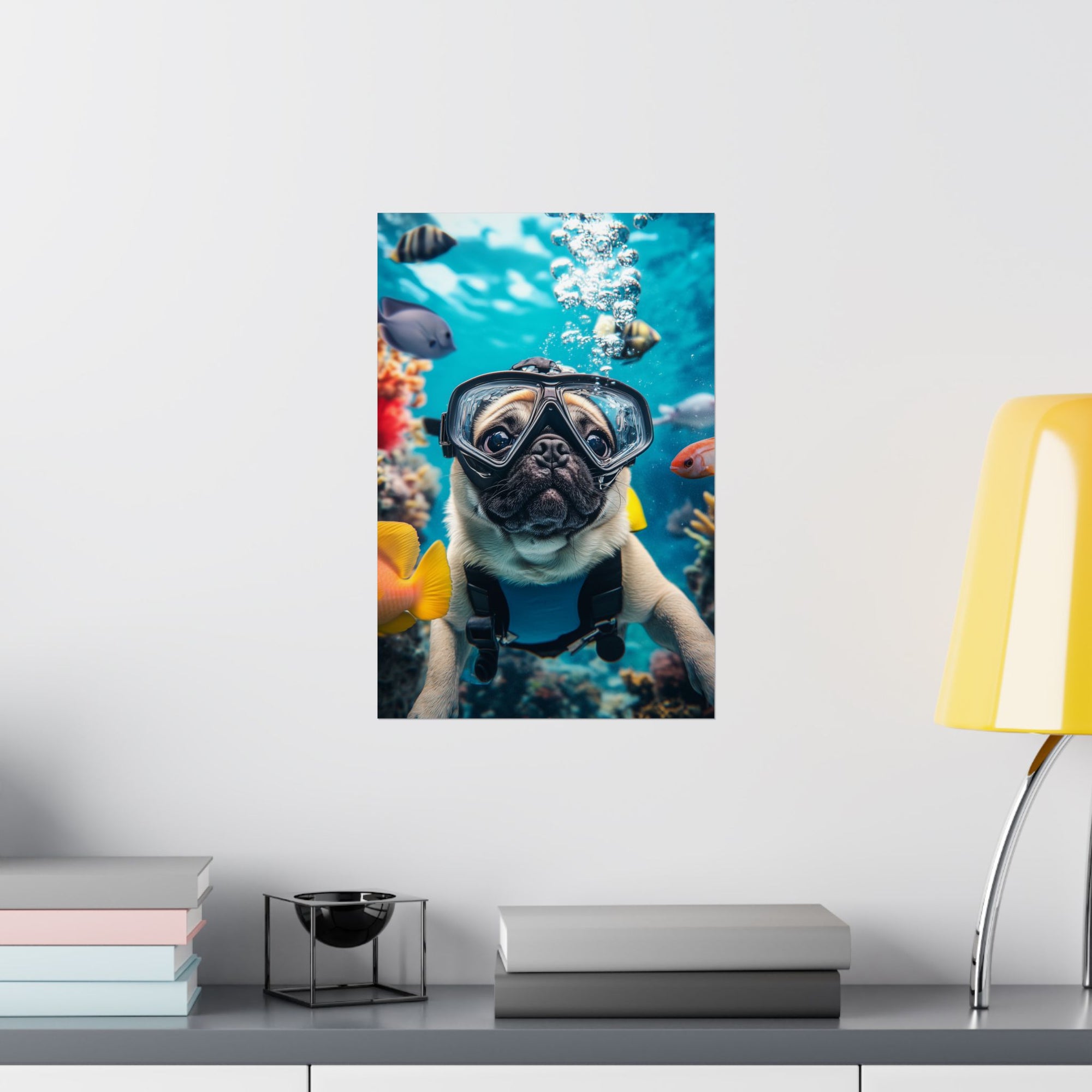 Underwater Pug Poster