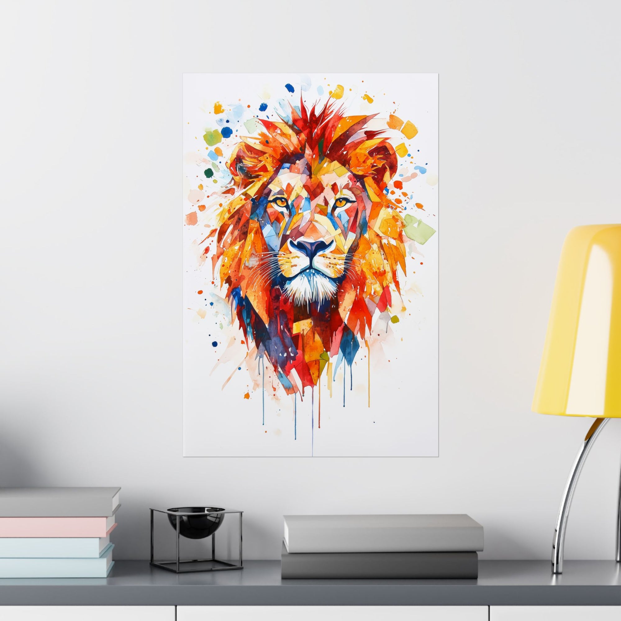 Watercolor Lion Poster