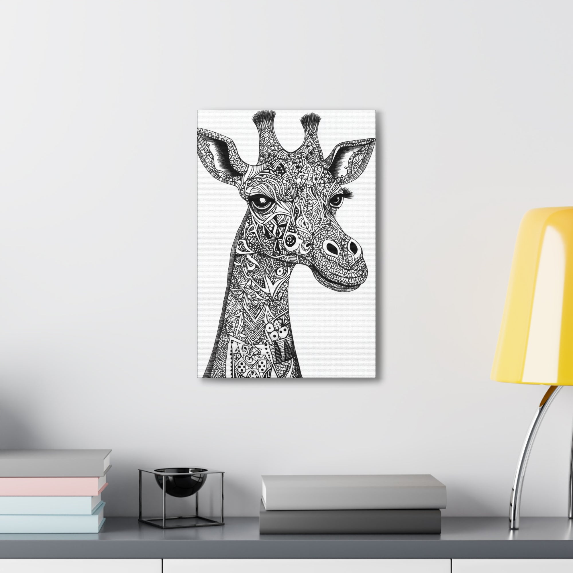 Zentangle Giraffe Canvas Wall Art - SynthFrame