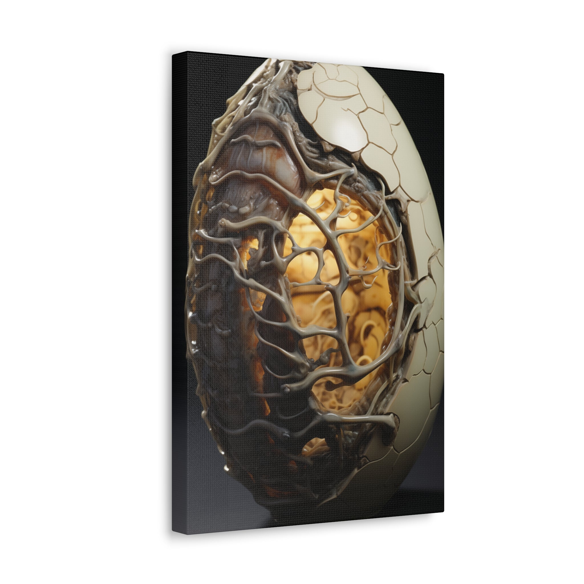 White Alien Egg 1 Canvas Wall Art - SynthFrame