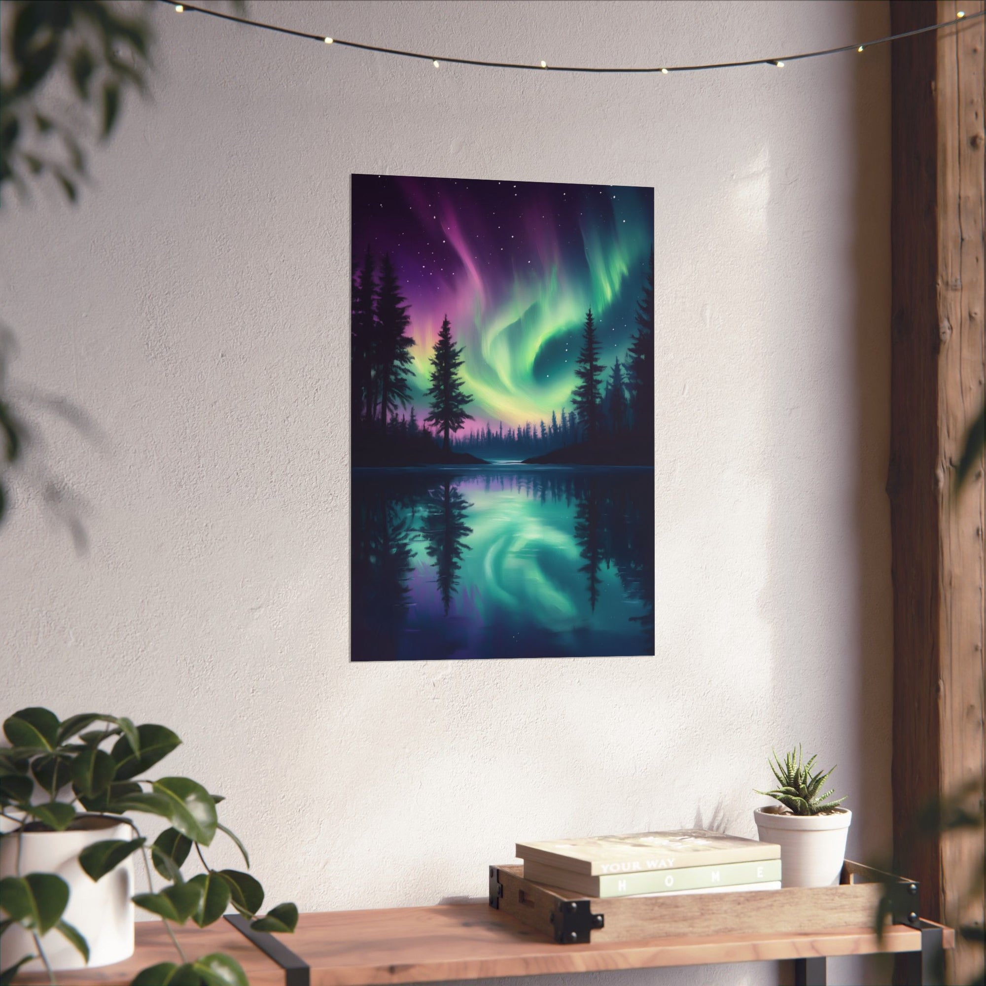 Northern Lights Wonder Poster Wall Art - SynthFrame