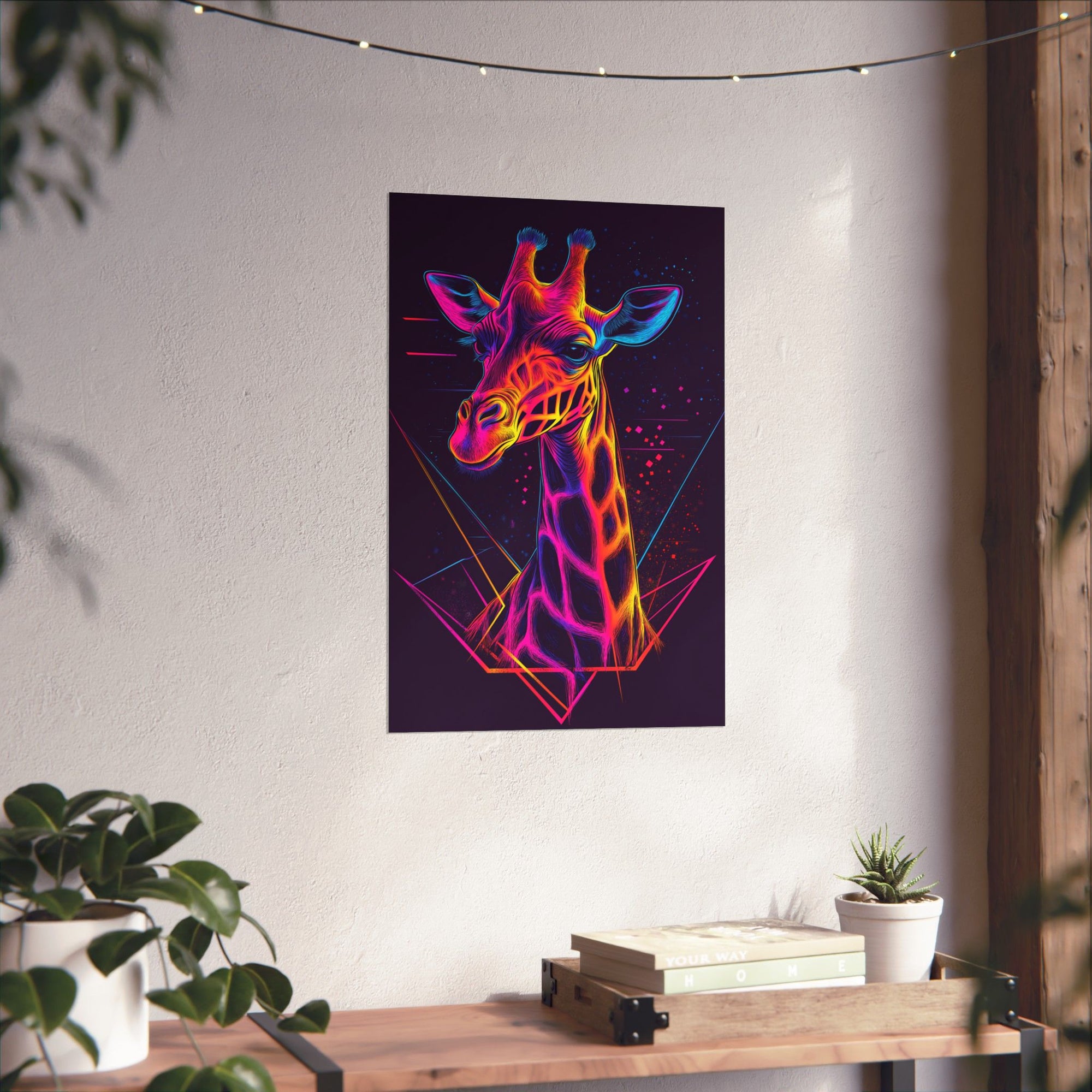 Neon Giraffe Poster