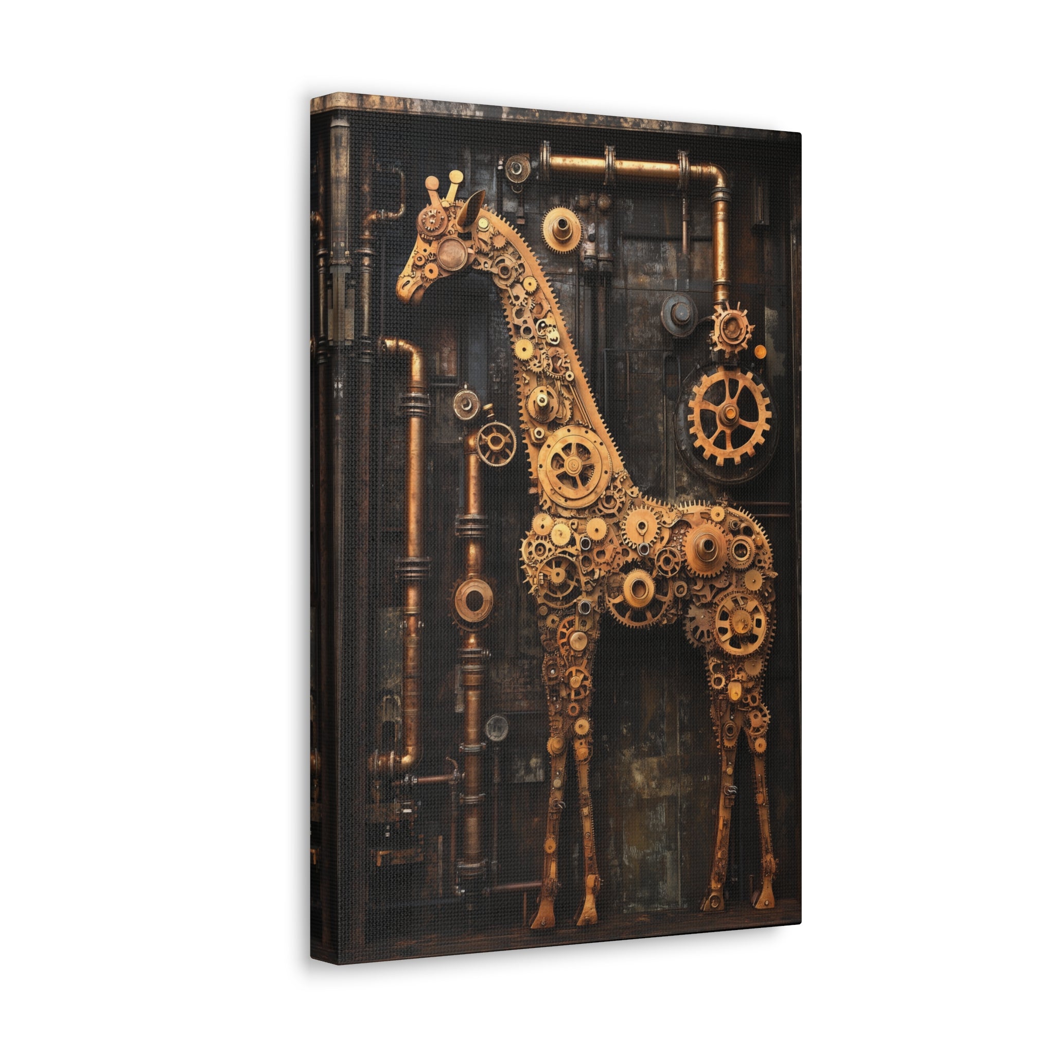 Steampunk Giraffe Canvas Wall Art - SynthFrame