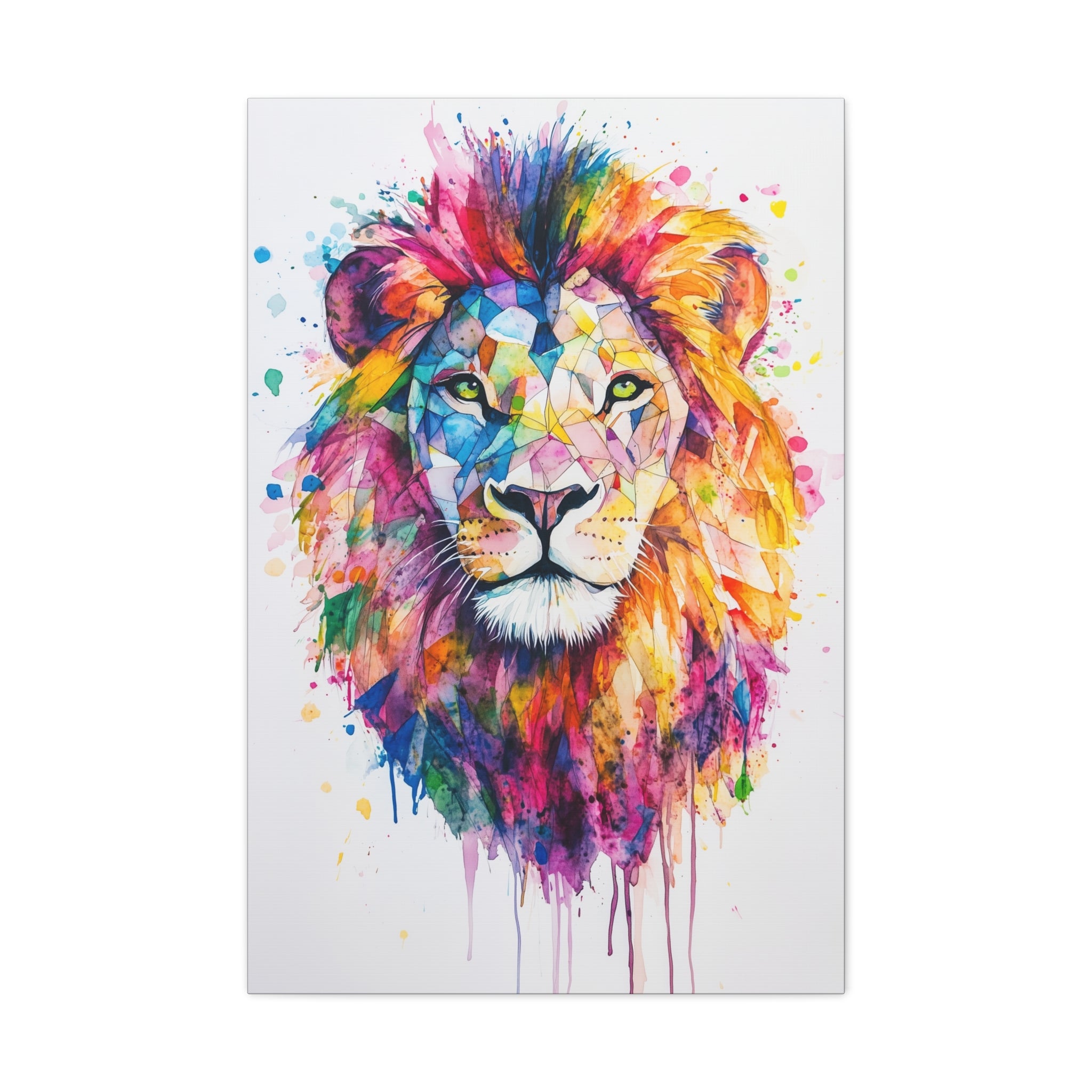 Watercolor Lion Canvas Wall Art - SynthFrame