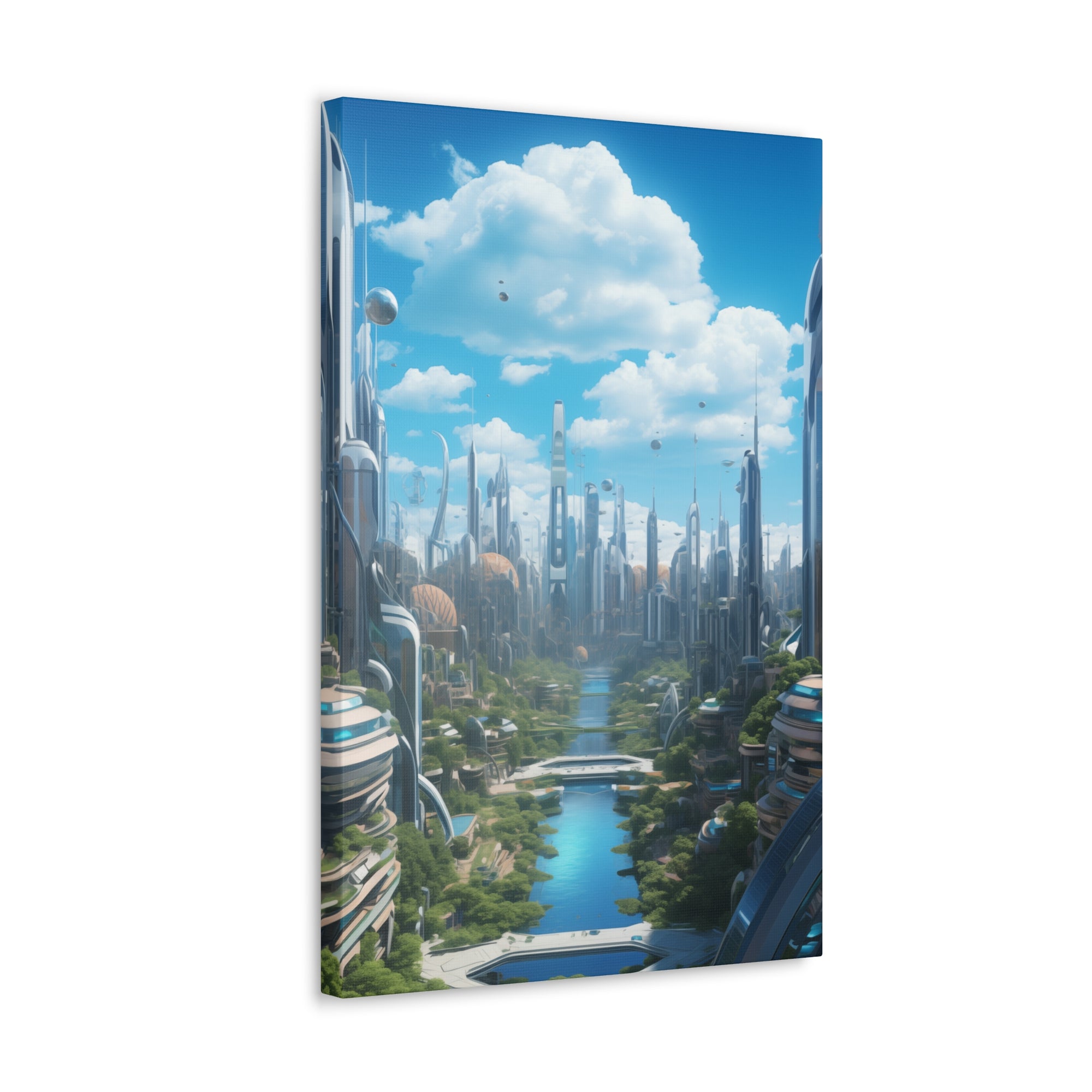 Futuristic Eco City 4 Canvas Wall Art - SynthFrame