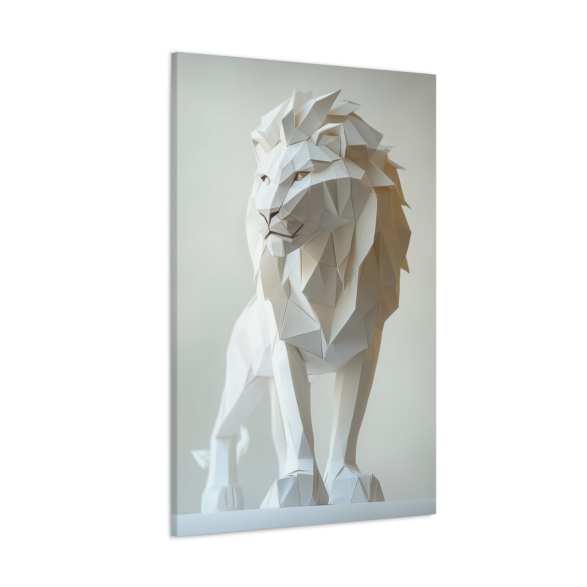 Folded Lion Canvas Wall Art - SynthFrame