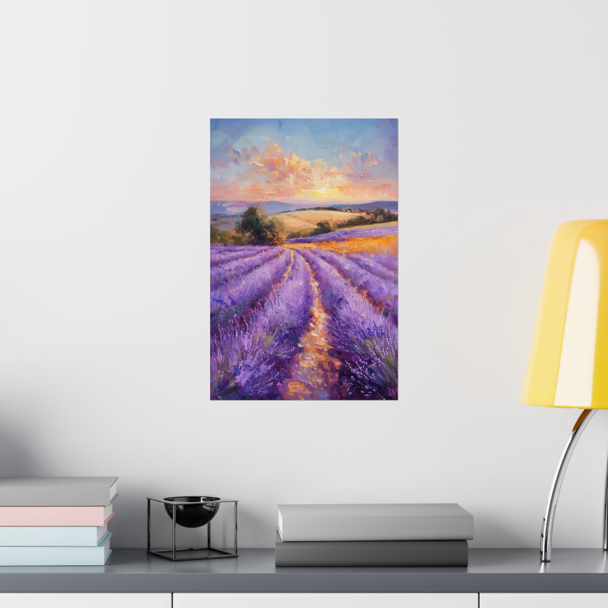 Impressionist Lavender Fields Poster Wall Art - SynthFrame