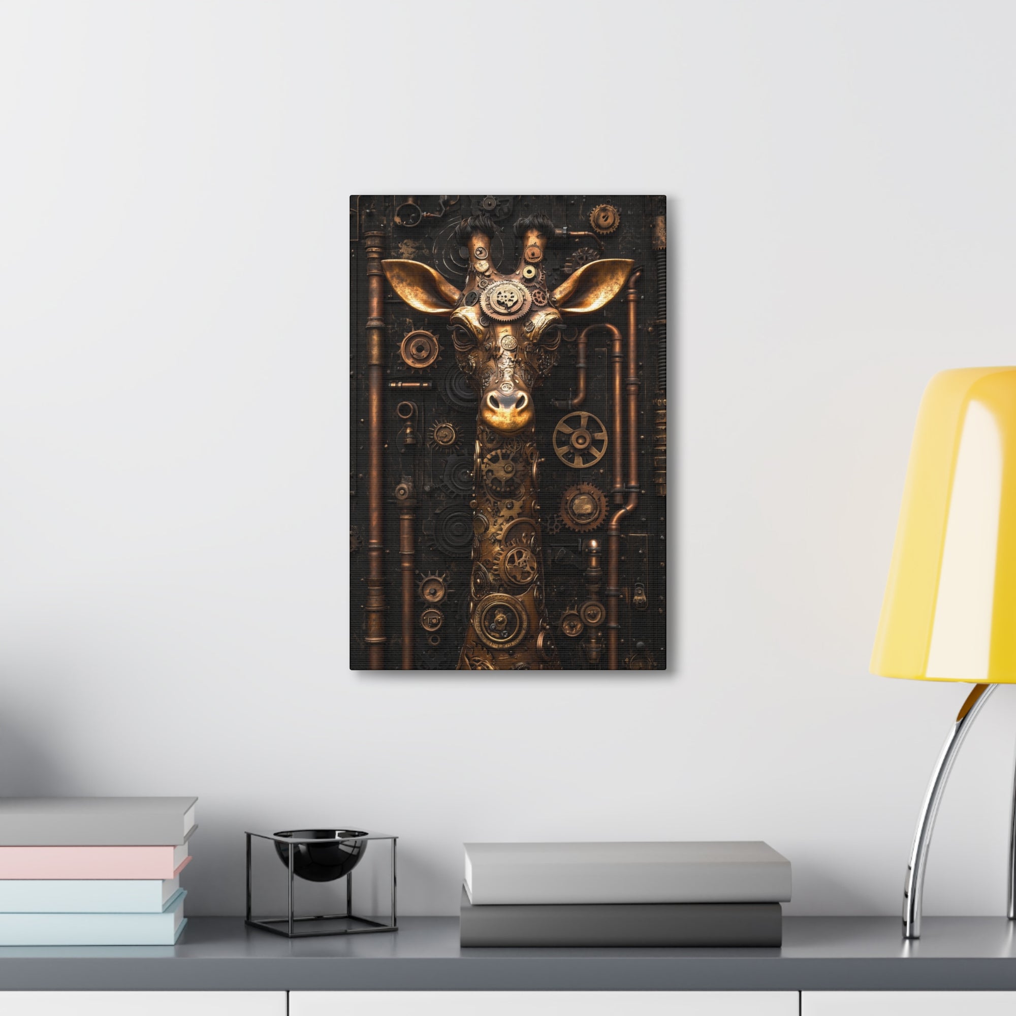 Steampunk Giraffe Canvas Wall Art - SynthFrame