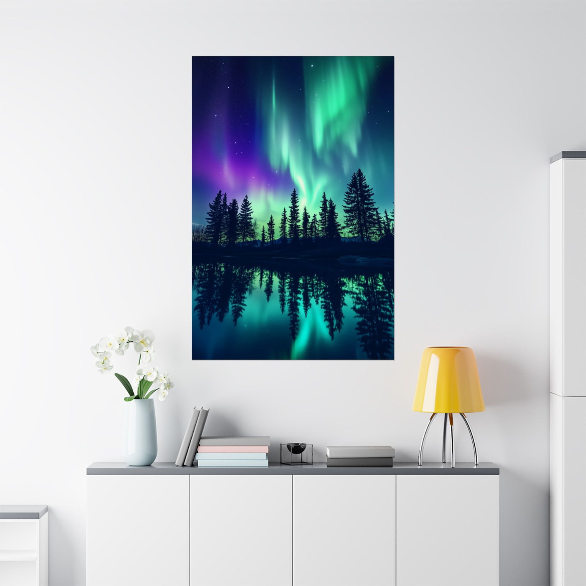 Northern Lights Wonder Poster Wall Art - SynthFrame