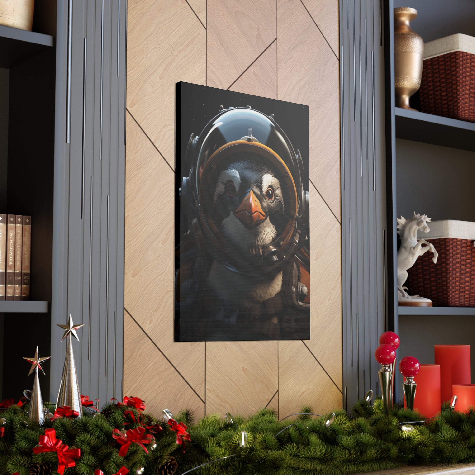 AstroPenguin 1 Canvas Wall Art - SynthFrame