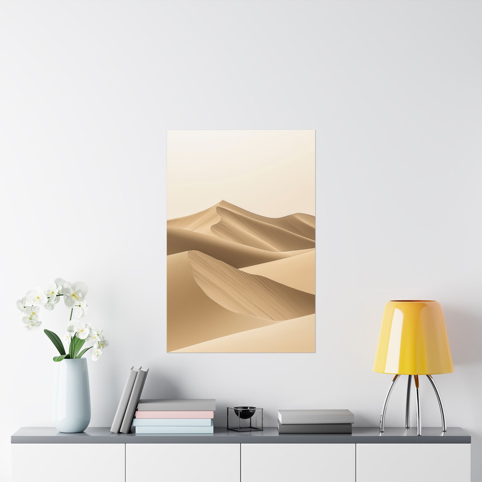 Minimalist Desert Dunes Poster Wall Art - SynthFrame