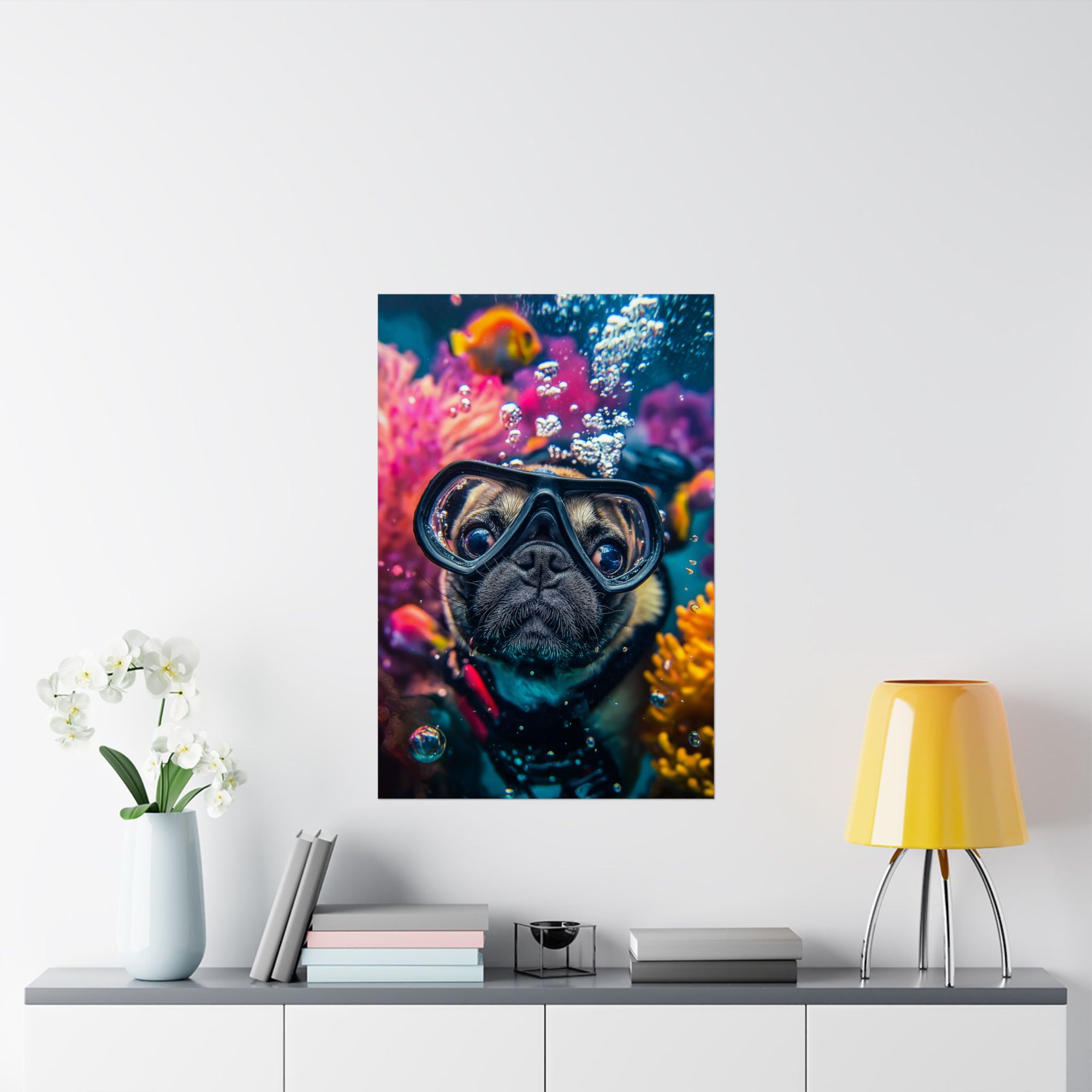 Underwater Pug Poster