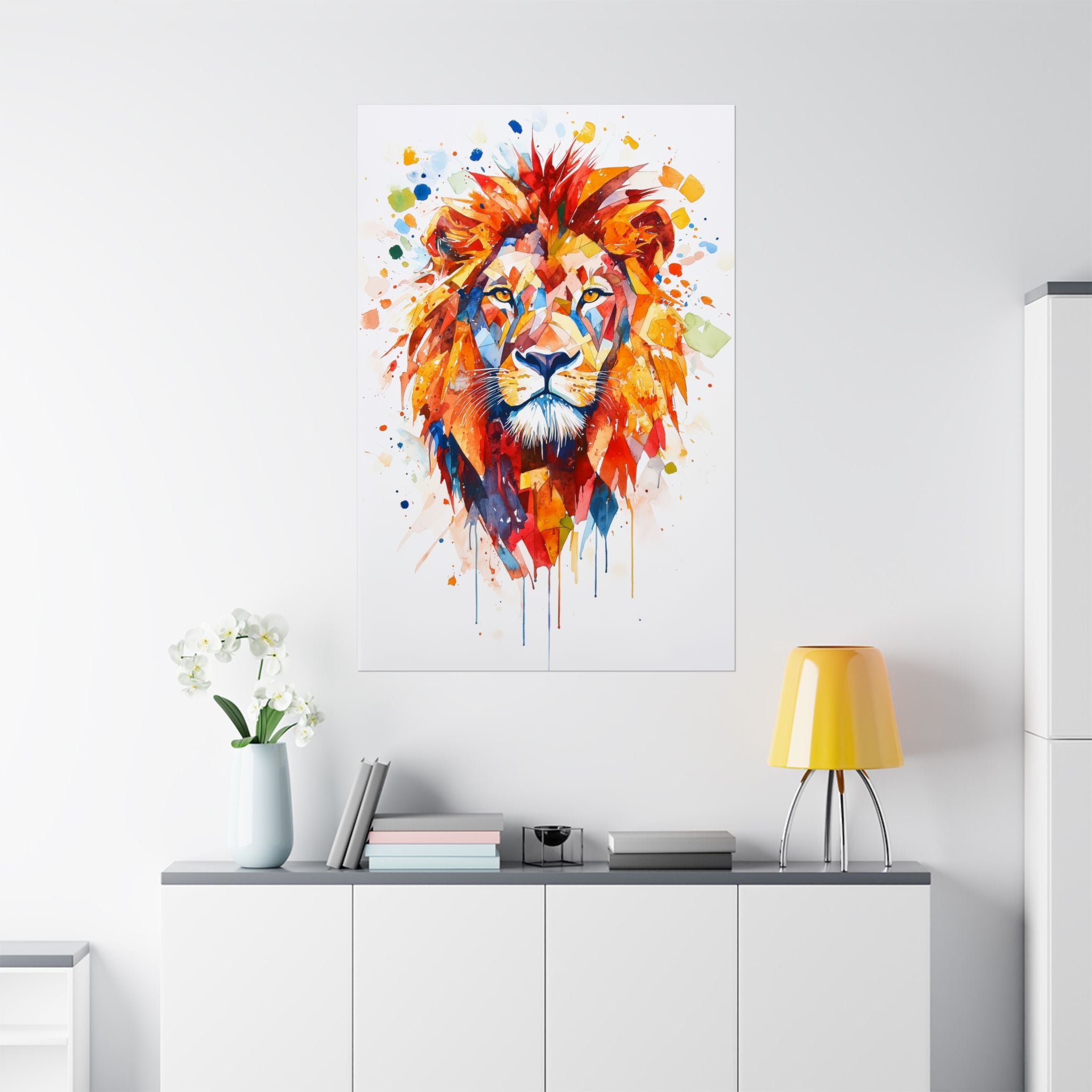 Watercolor Lion Poster