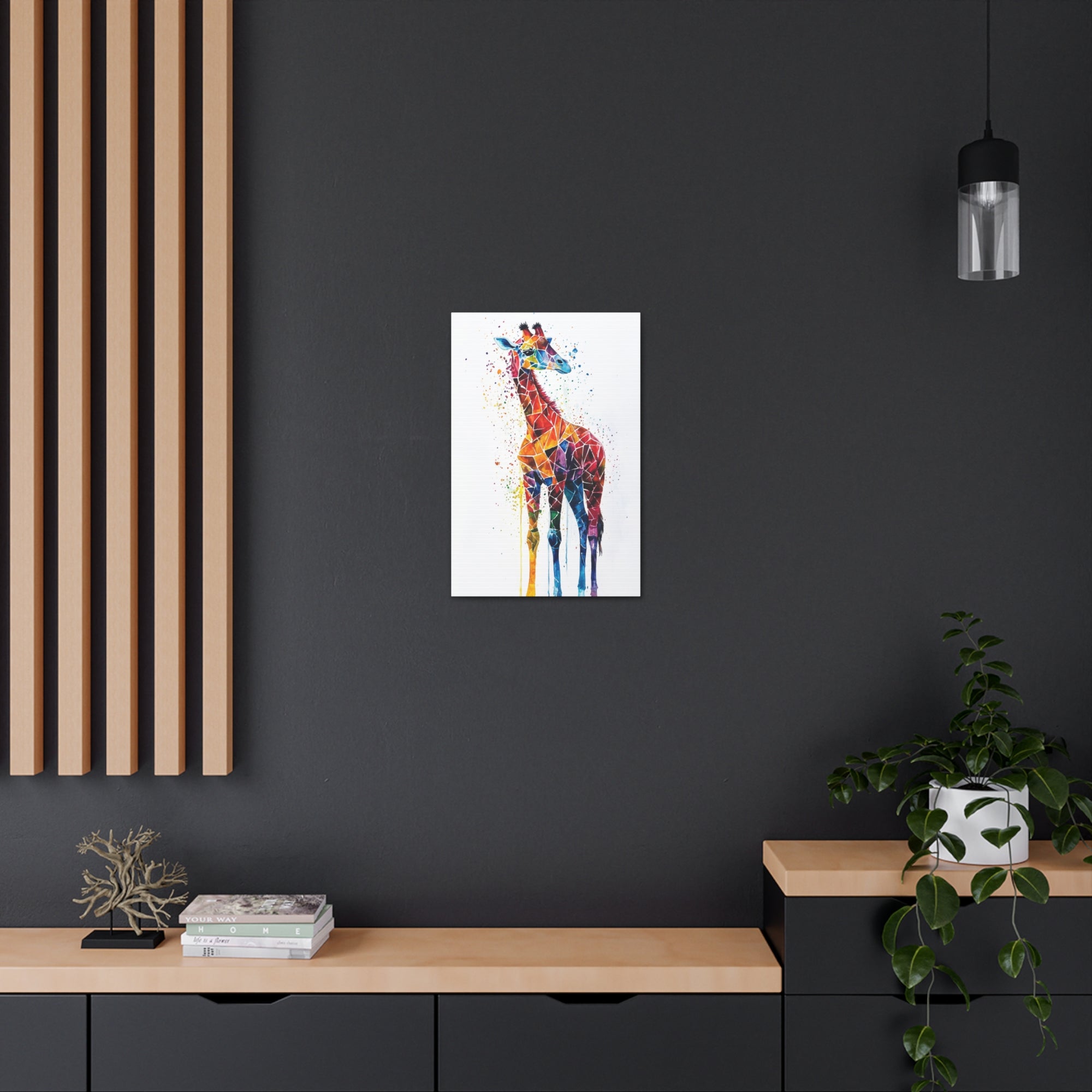 Watercolor Giraffe Canvas Wall Art - SynthFrame