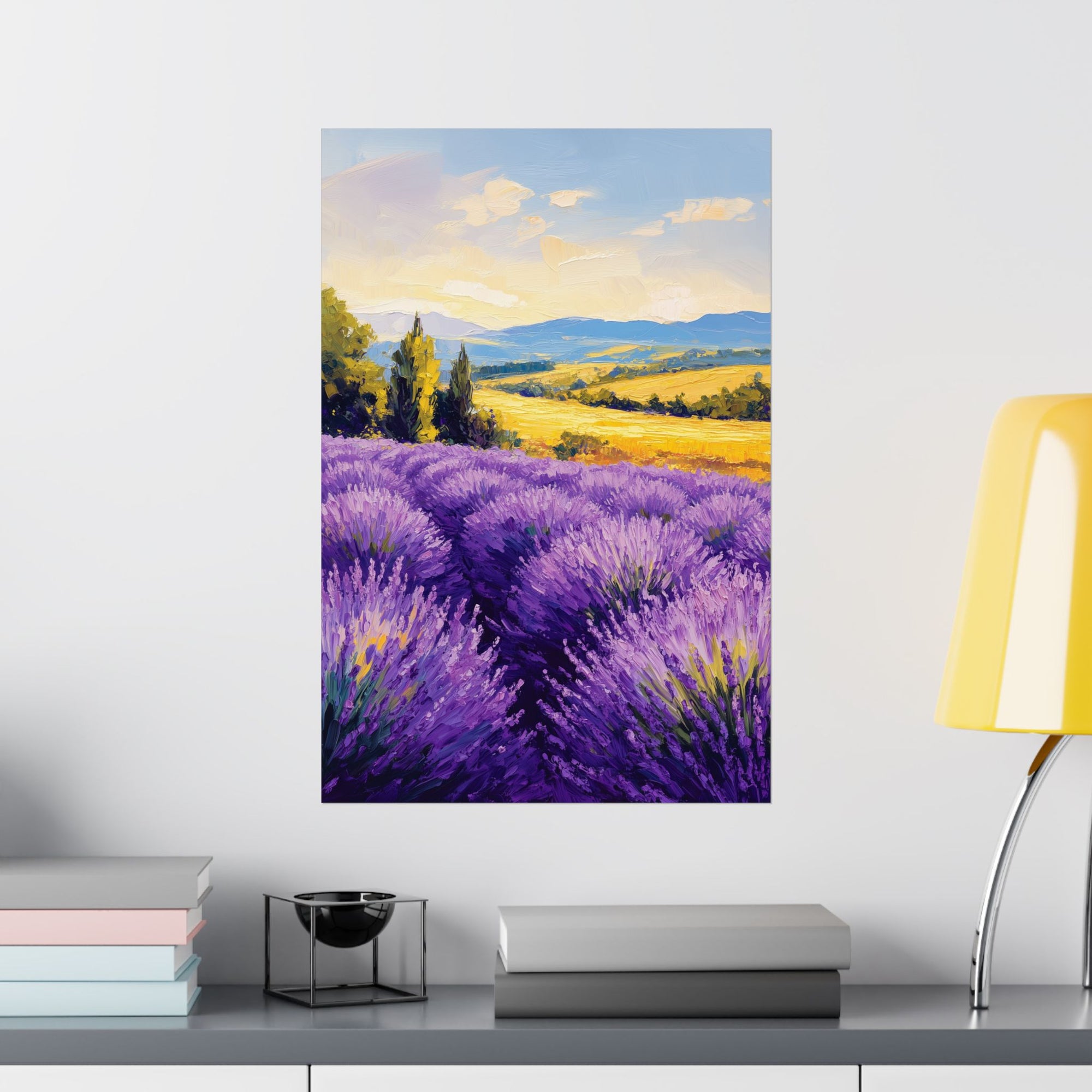 Impressionist Lavender Fields Poster Wall Art - SynthFrame