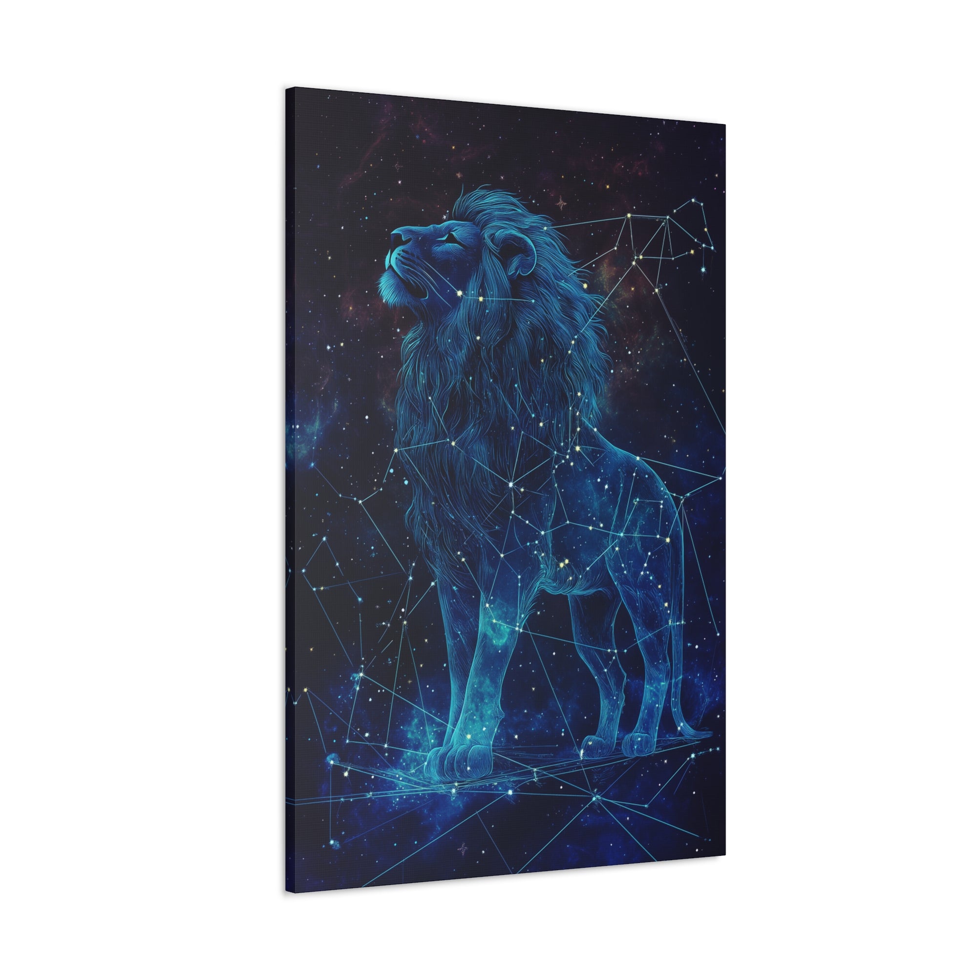 Constellation Lion Canvas Wall Art - SynthFrame