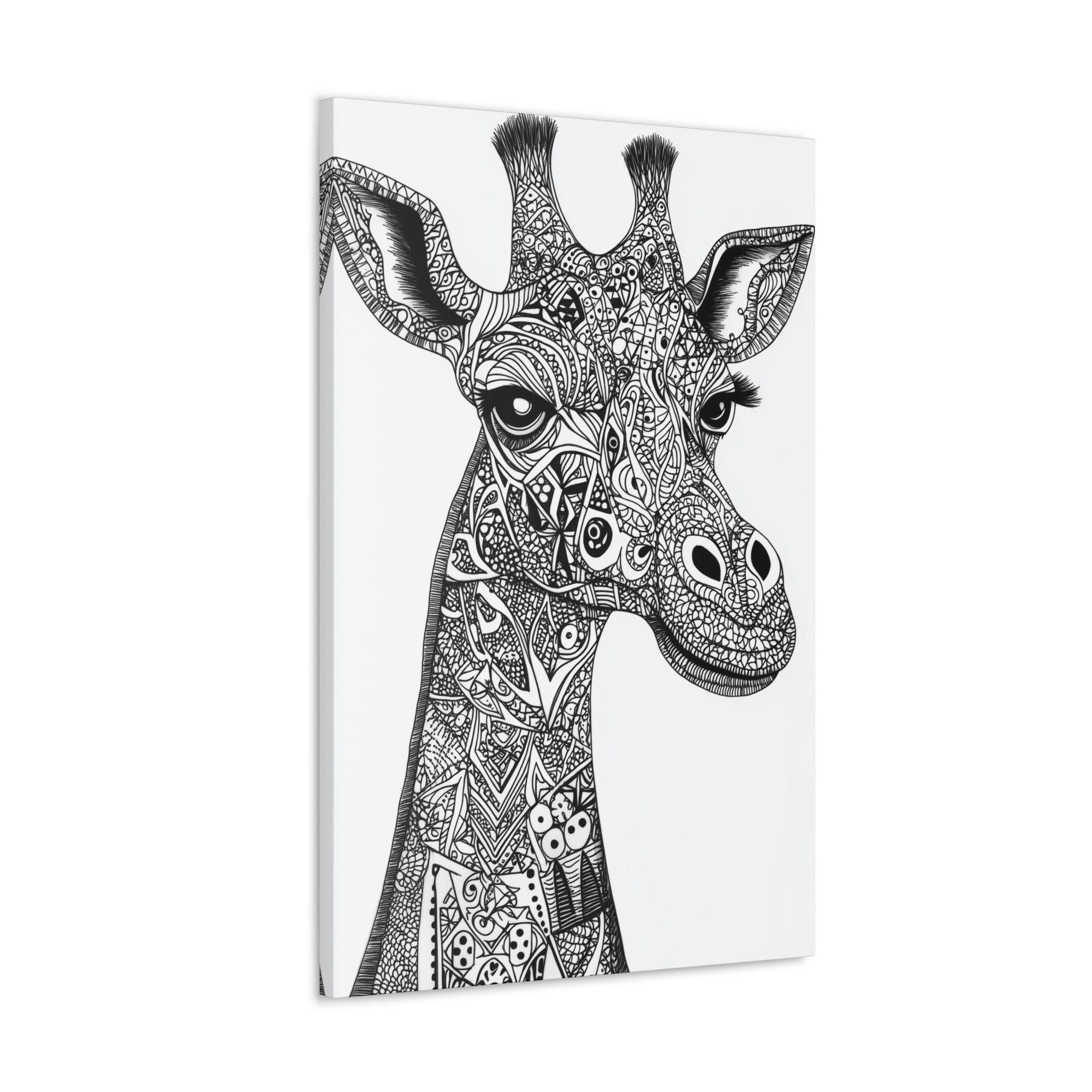 Zentangle Giraffe Canvas Wall Art - SynthFrame