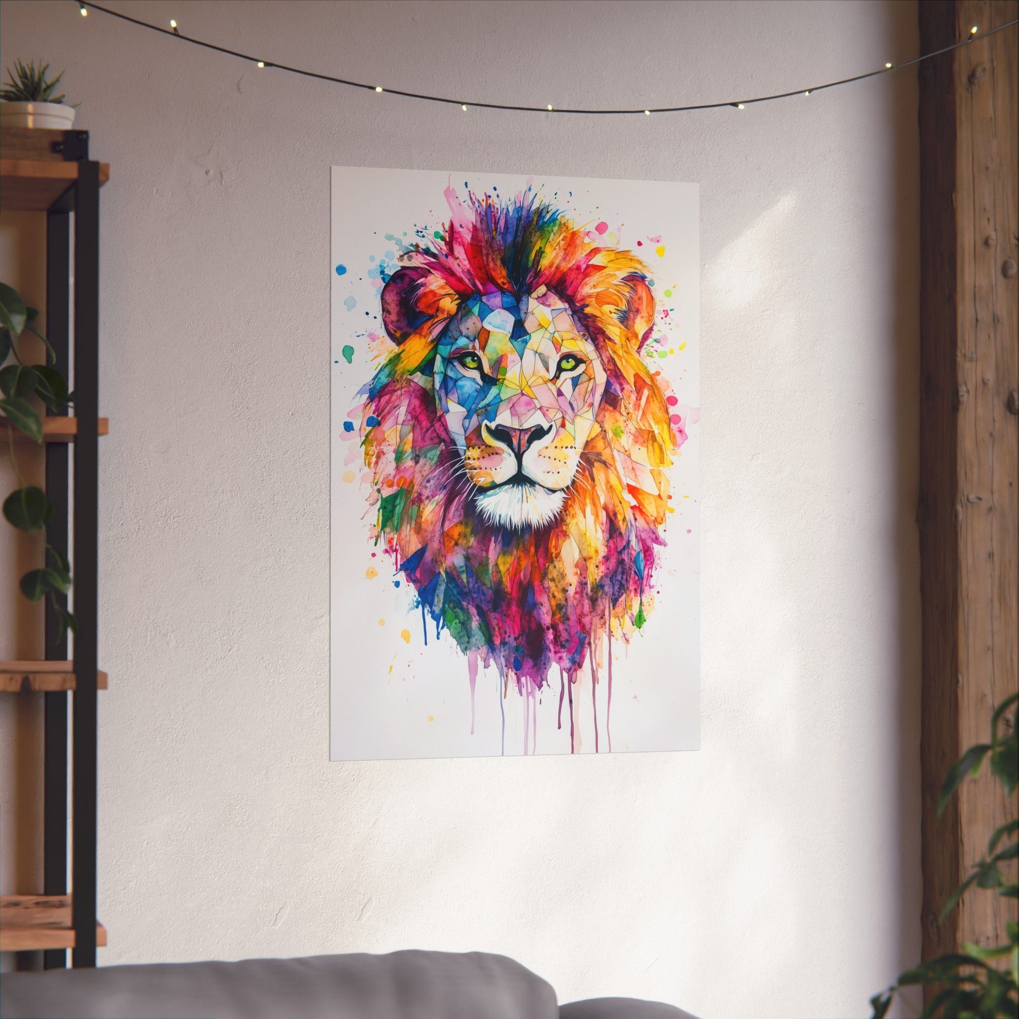 Watercolor Lion Poster