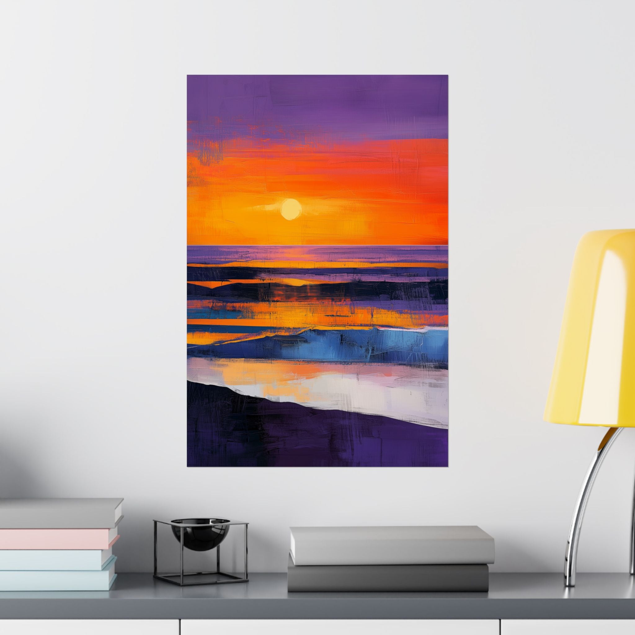 Abstract Coastal Sunset Poster Wall Art - SynthFrame