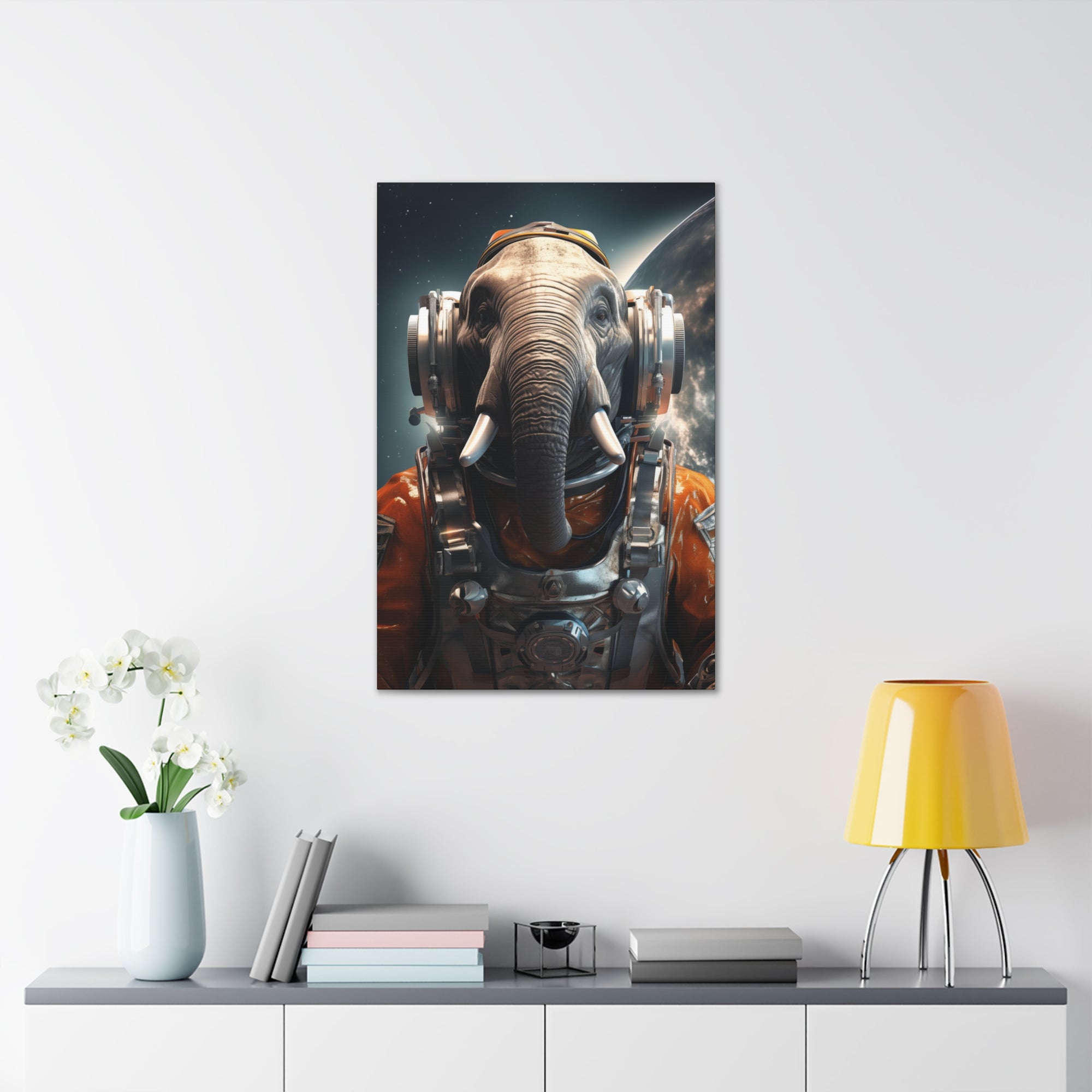 AstroElephant 1 Canvas Wall Art - SynthFrame