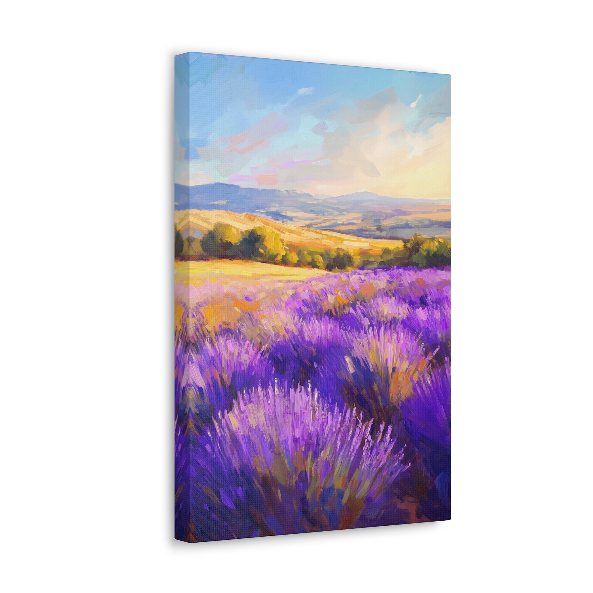 Impressionist Lavender Fields Canvas Wall Art - SynthFrame