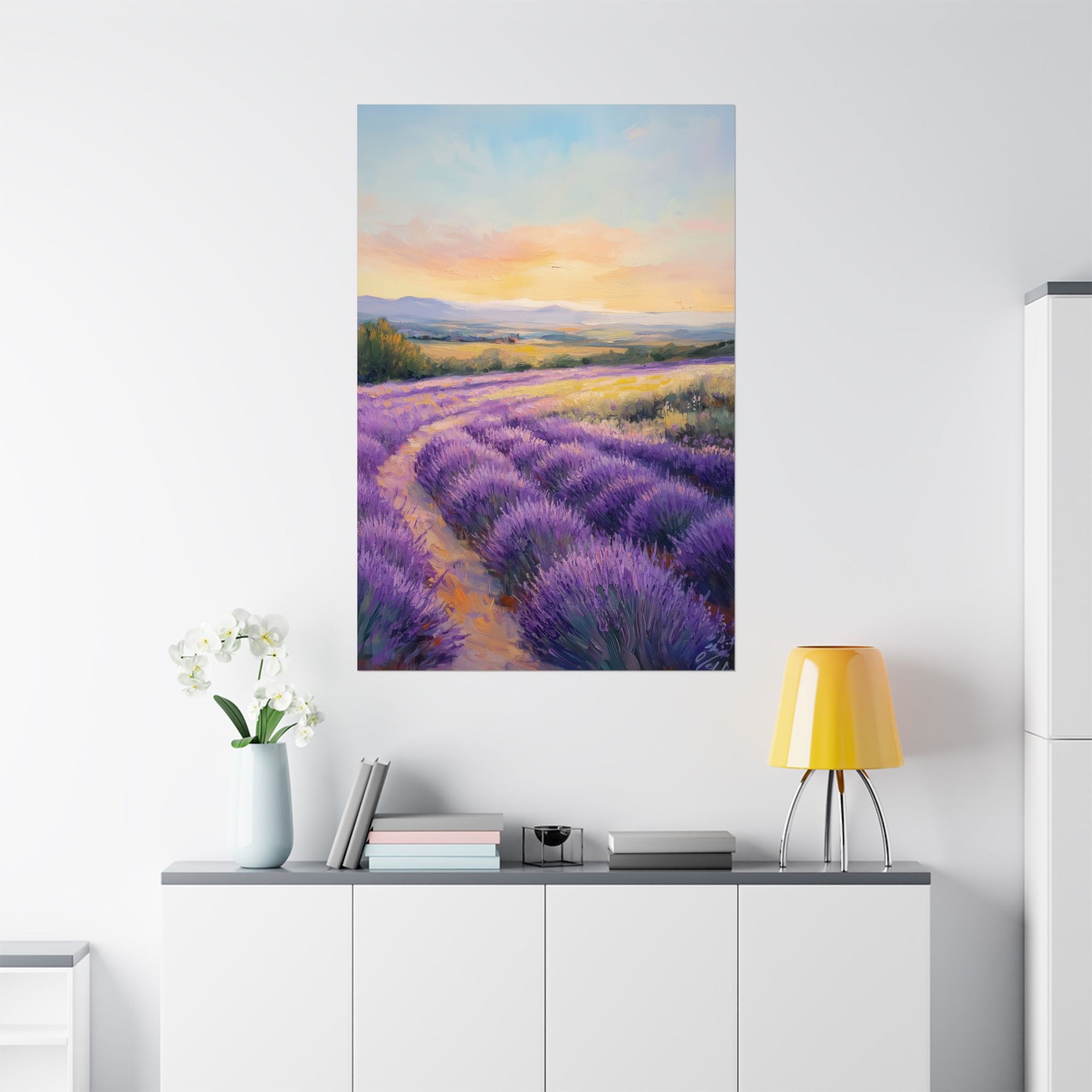 Impressionist Lavender Fields Poster Wall Art - SynthFrame