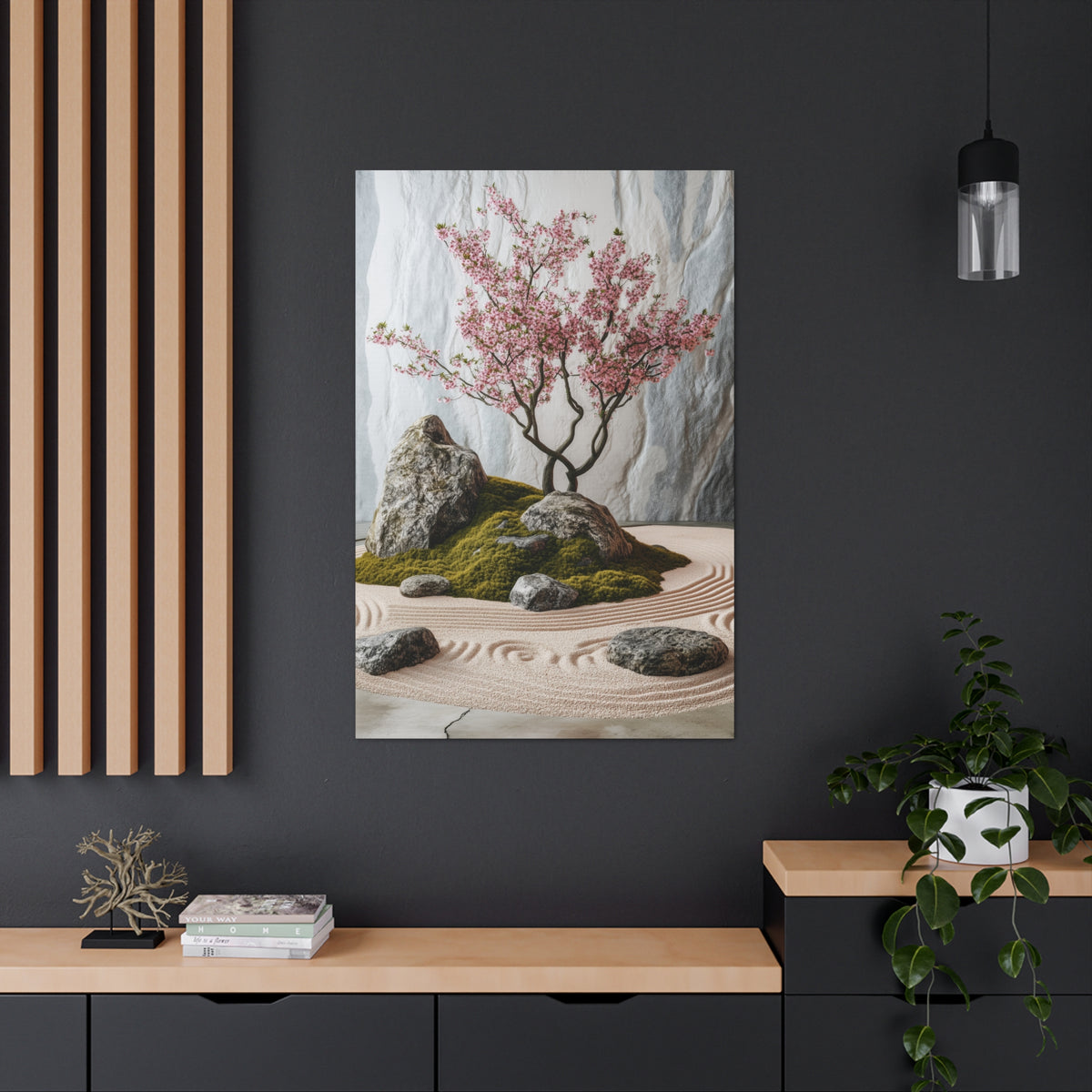 Zen Japanese Garden Canvas Wall Art - SynthFrame