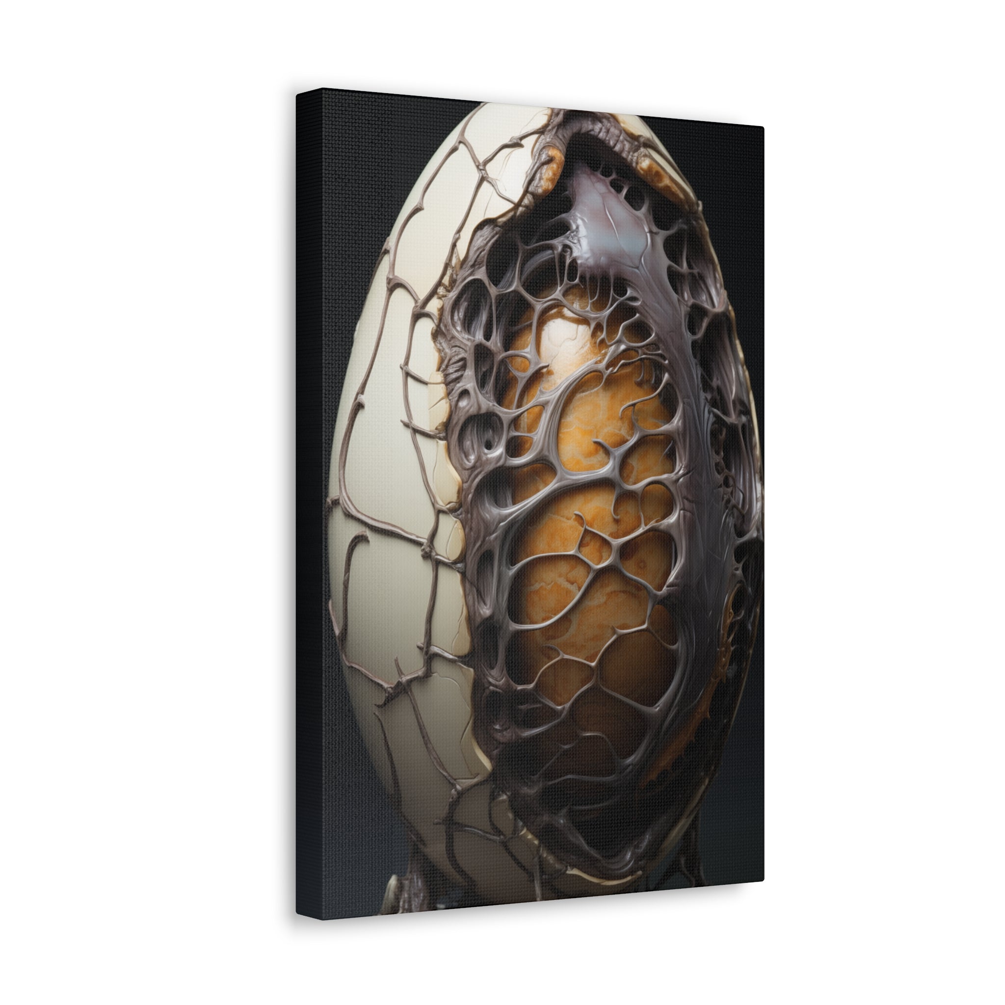 White Alien Egg 2 Canvas Wall Art - SynthFrame