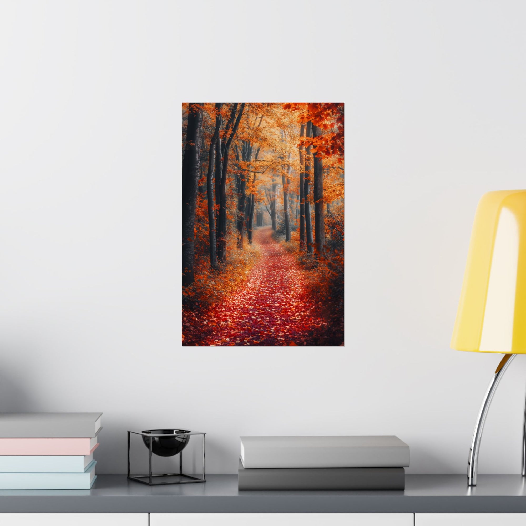 Autumn Forest Path Poster Wall Art - SynthFrame