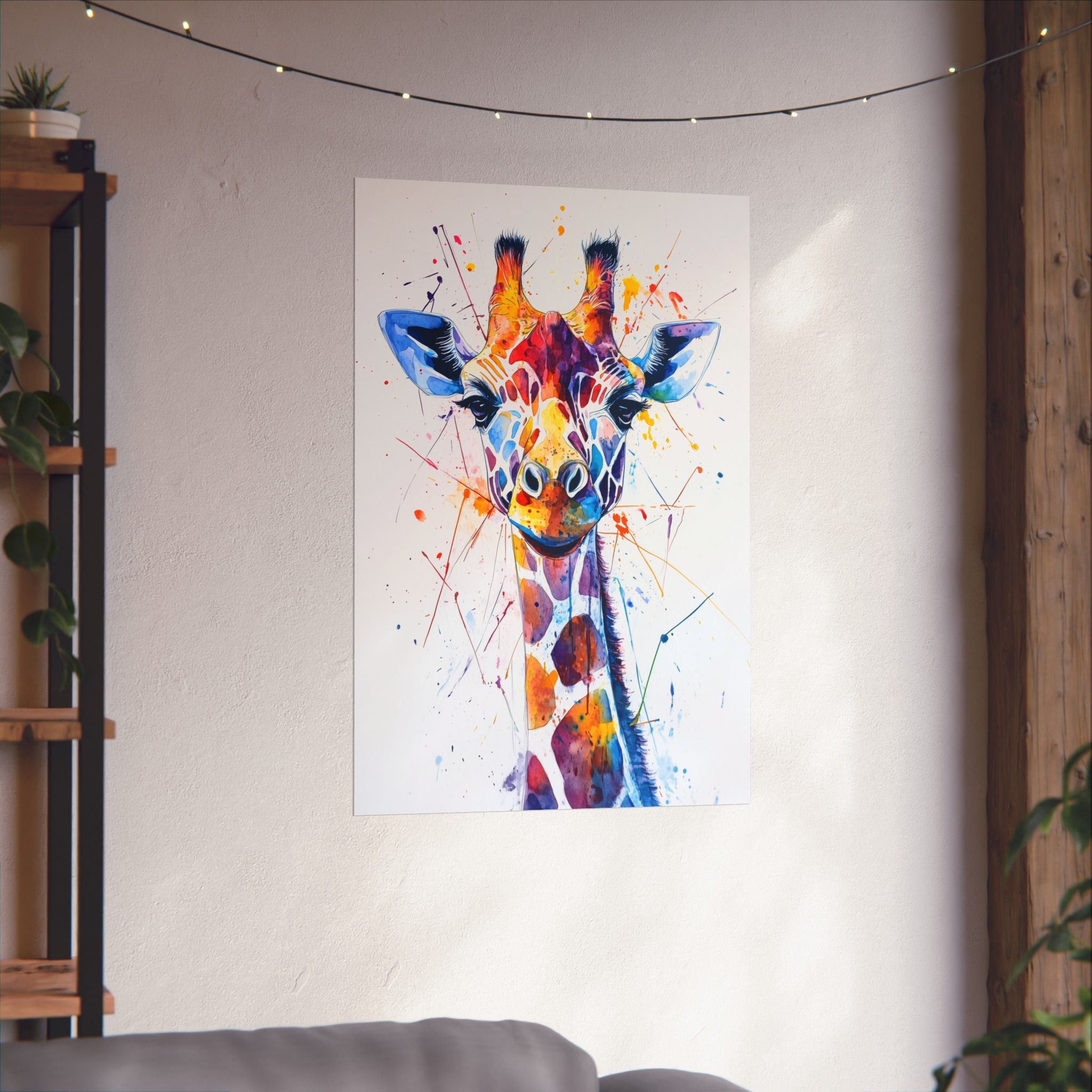 Watercolor Giraffe Poster