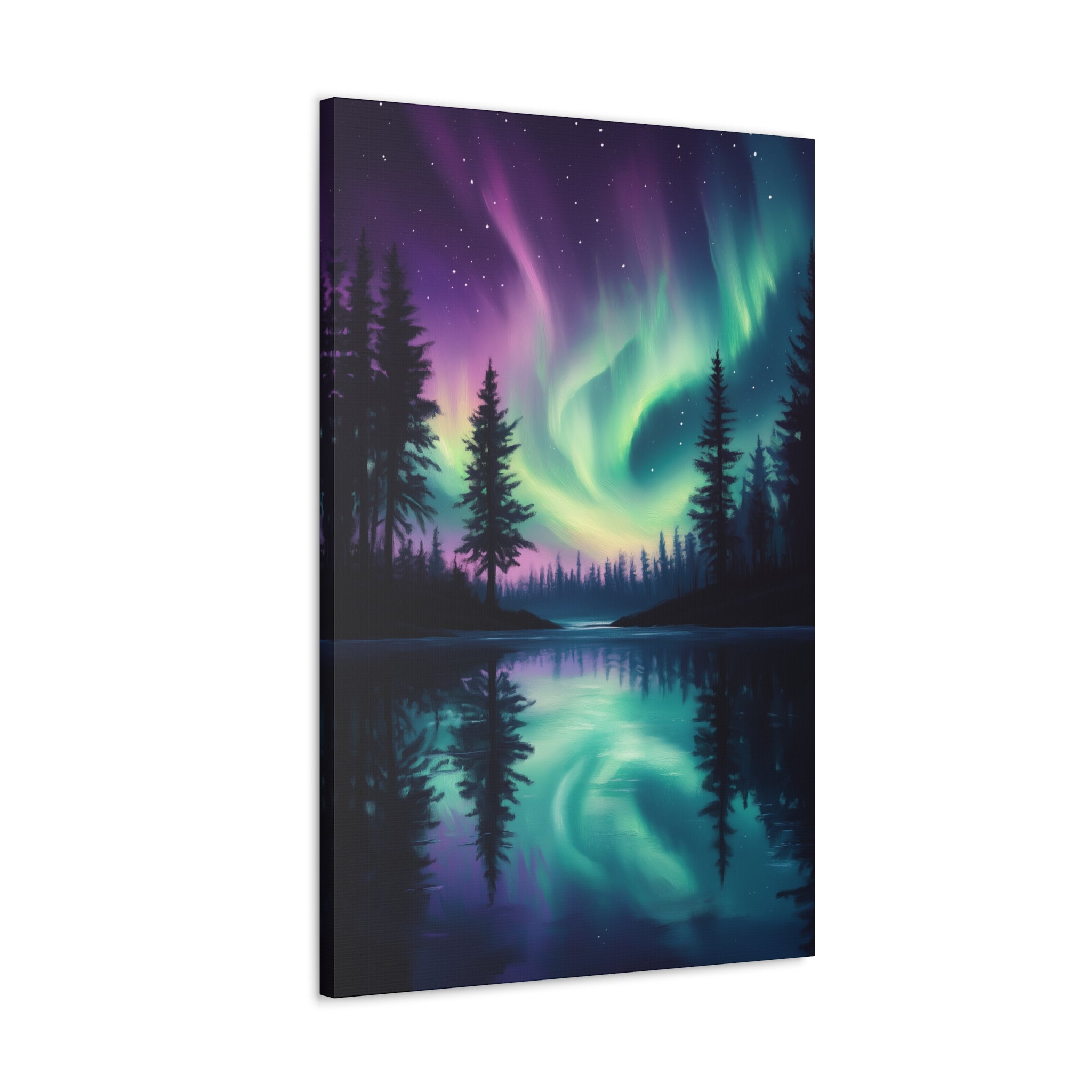 Northern Lights Wonder Canvas Wall Art - SynthFrame