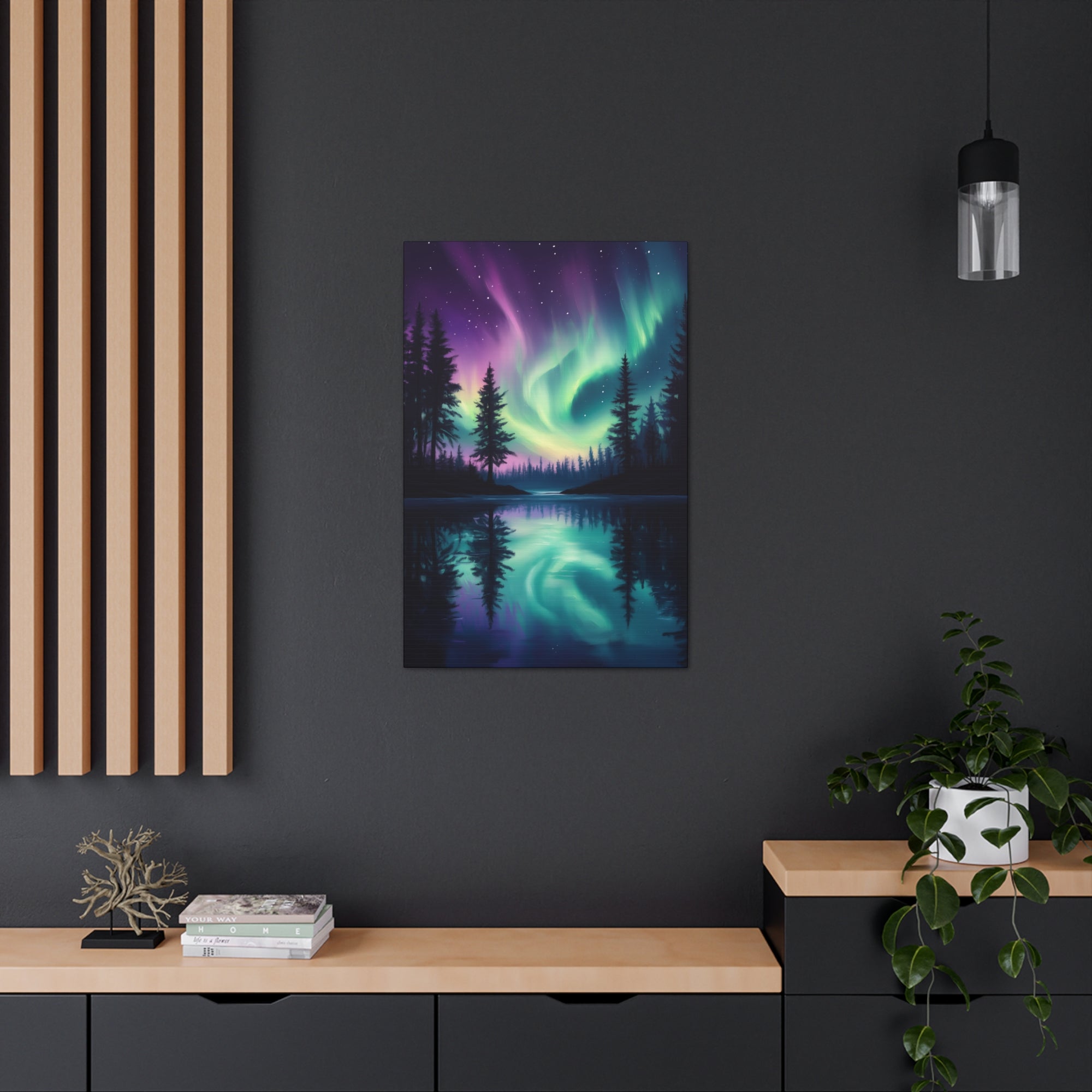 Northern Lights Wonder Canvas Wall Art - SynthFrame