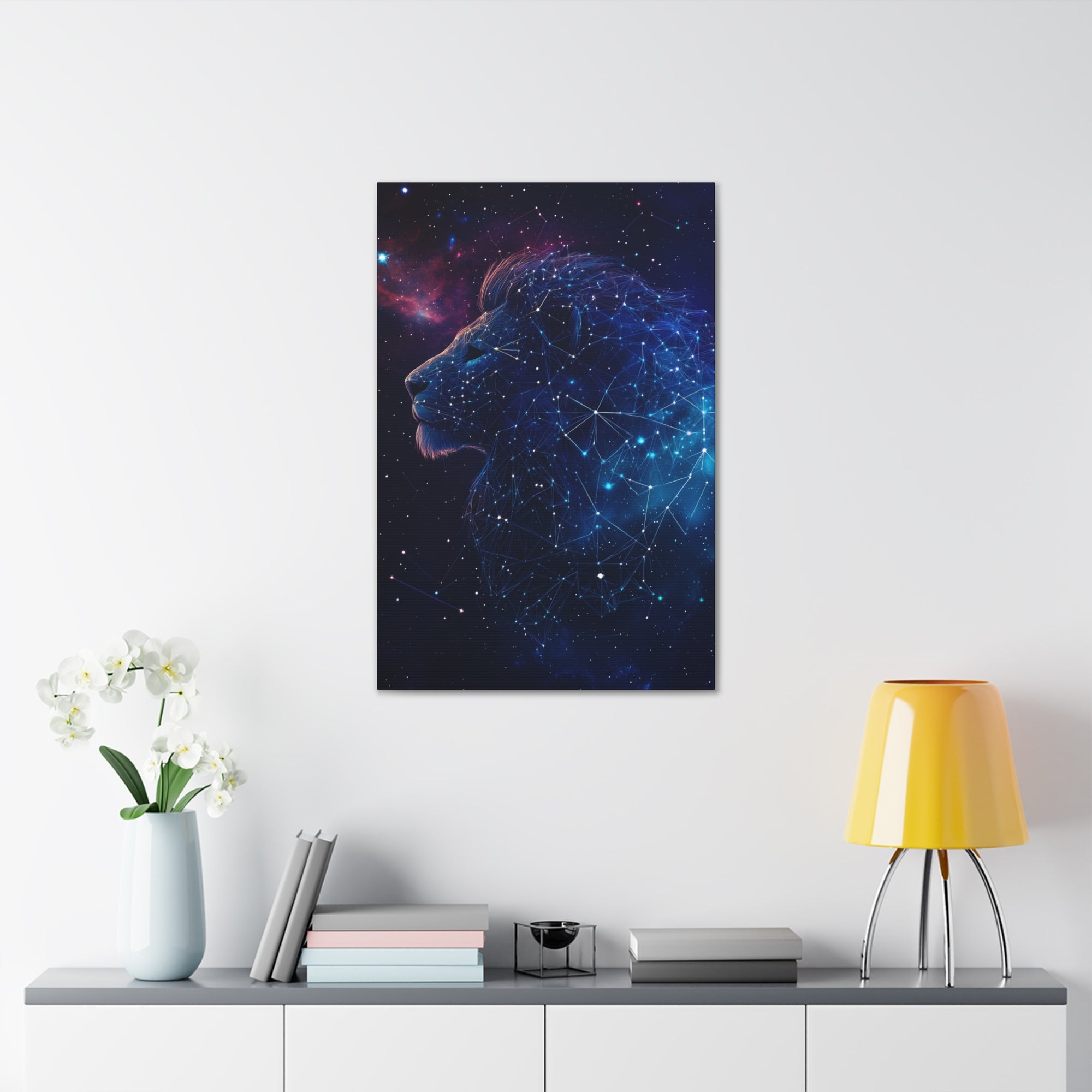 Constellation Lion Canvas Wall Art - SynthFrame