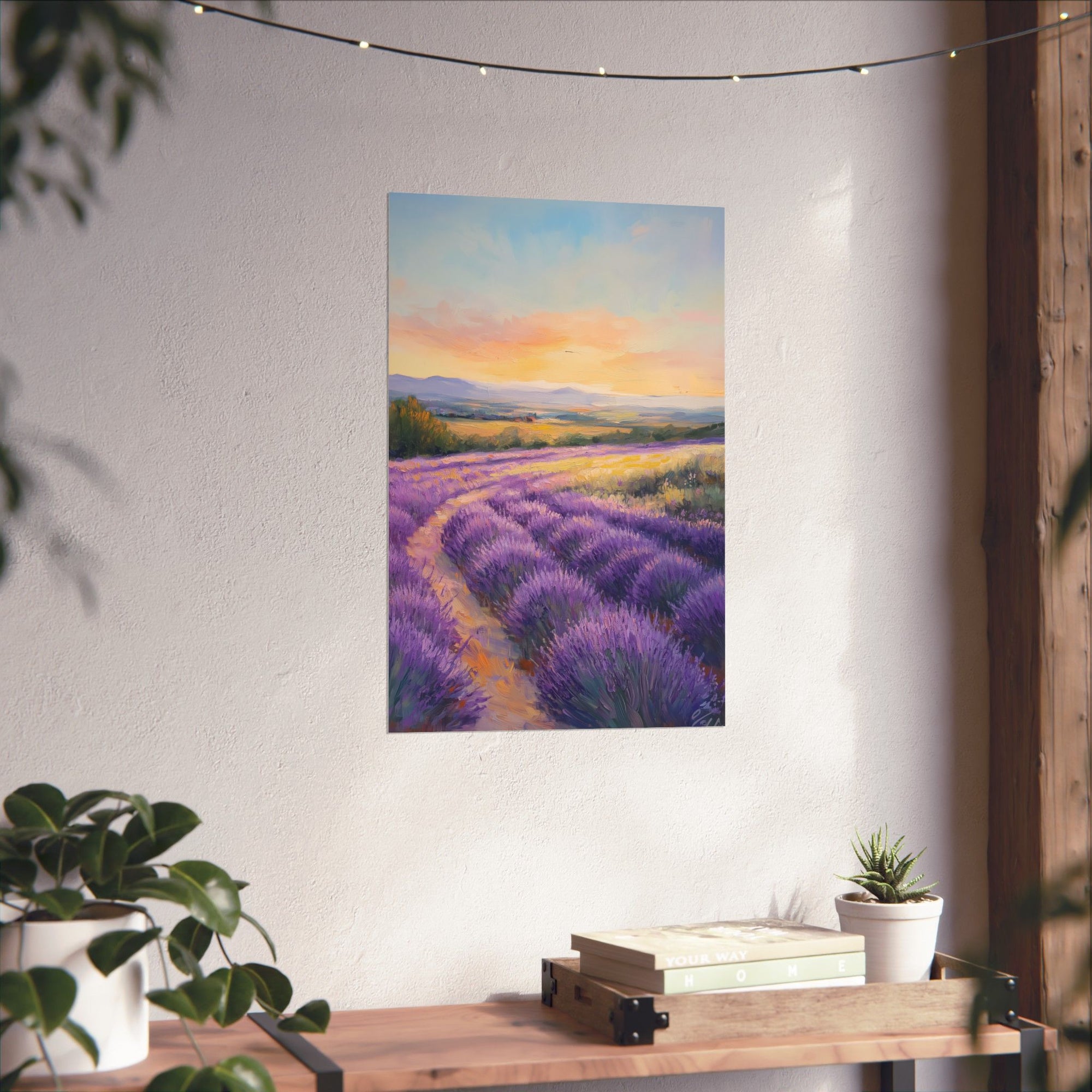 Impressionist Lavender Fields Poster Wall Art - SynthFrame