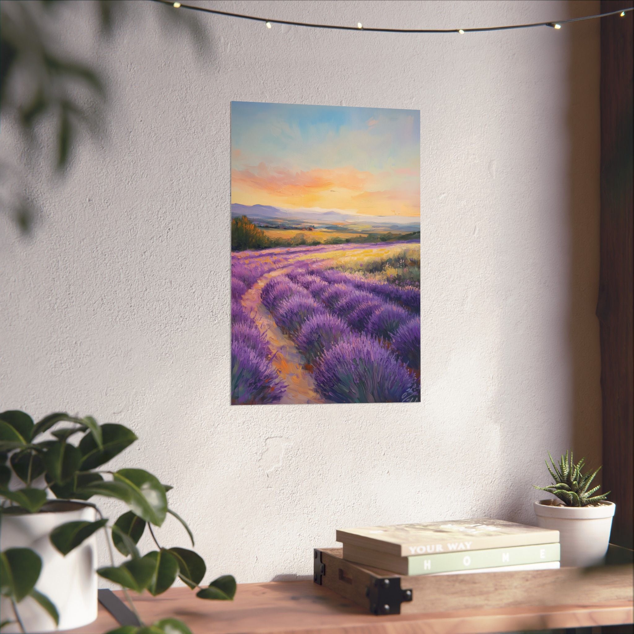 Impressionist Lavender Fields Poster Wall Art - SynthFrame