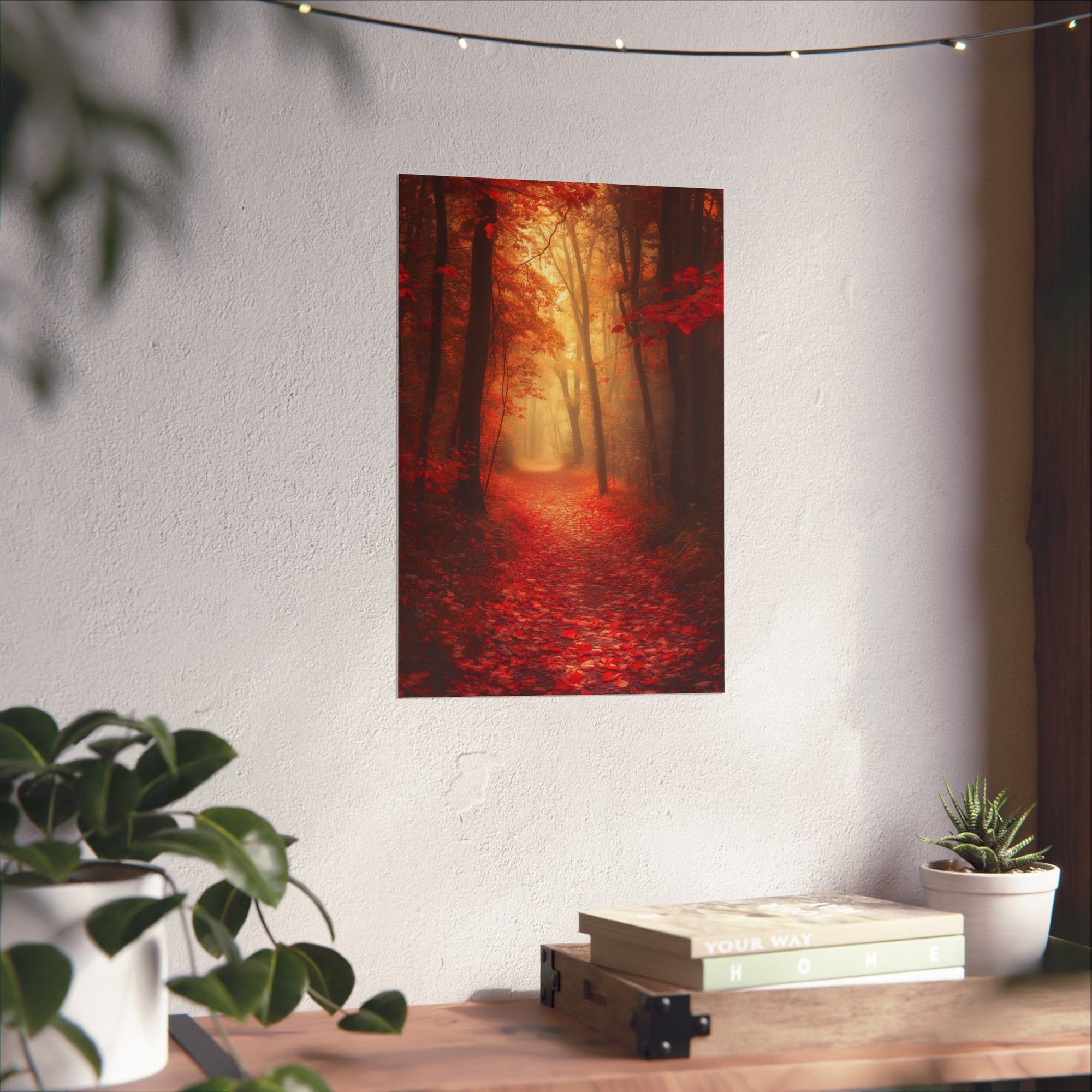 Autumn Forest Path Poster Wall Art - SynthFrame