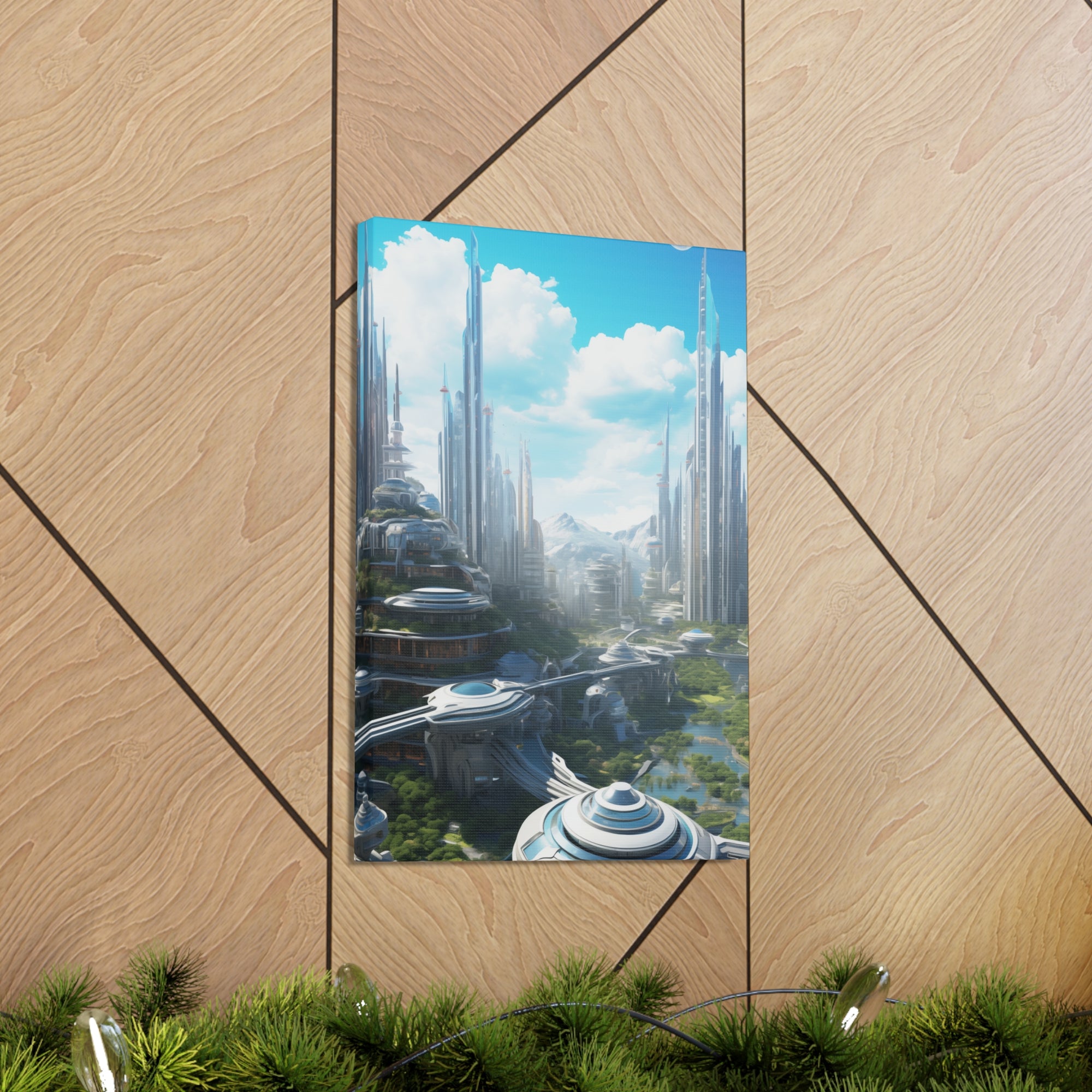 Futuristic Eco City 6 Canvas Wall Art - SynthFrame