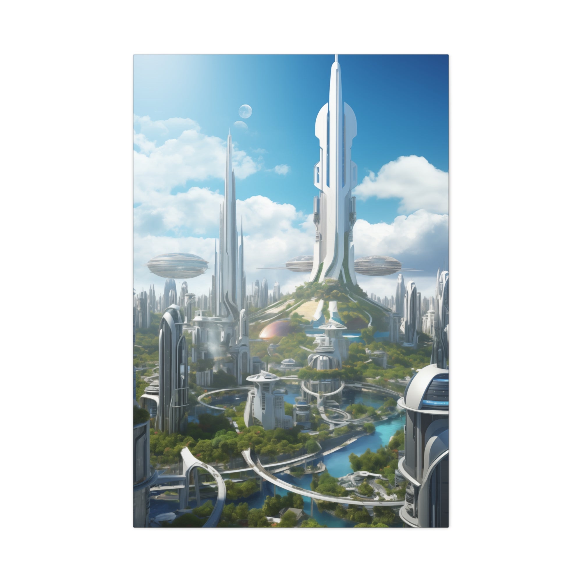 Futuristic Eco City 8 Canvas Wall Art - SynthFrame