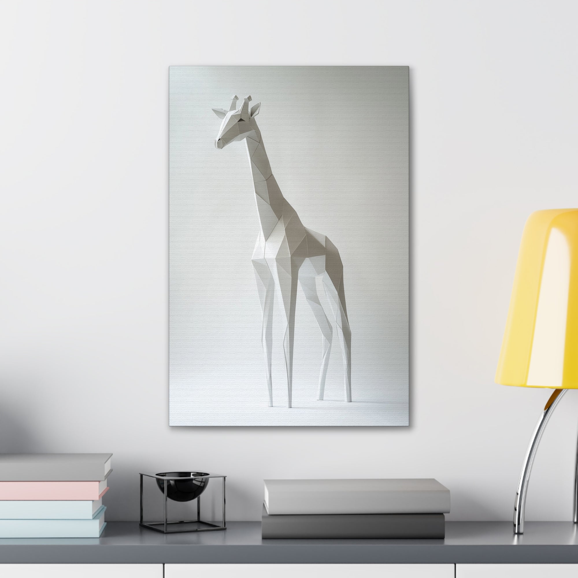 Folded Giraffe Canvas Wall Art - SynthFrame