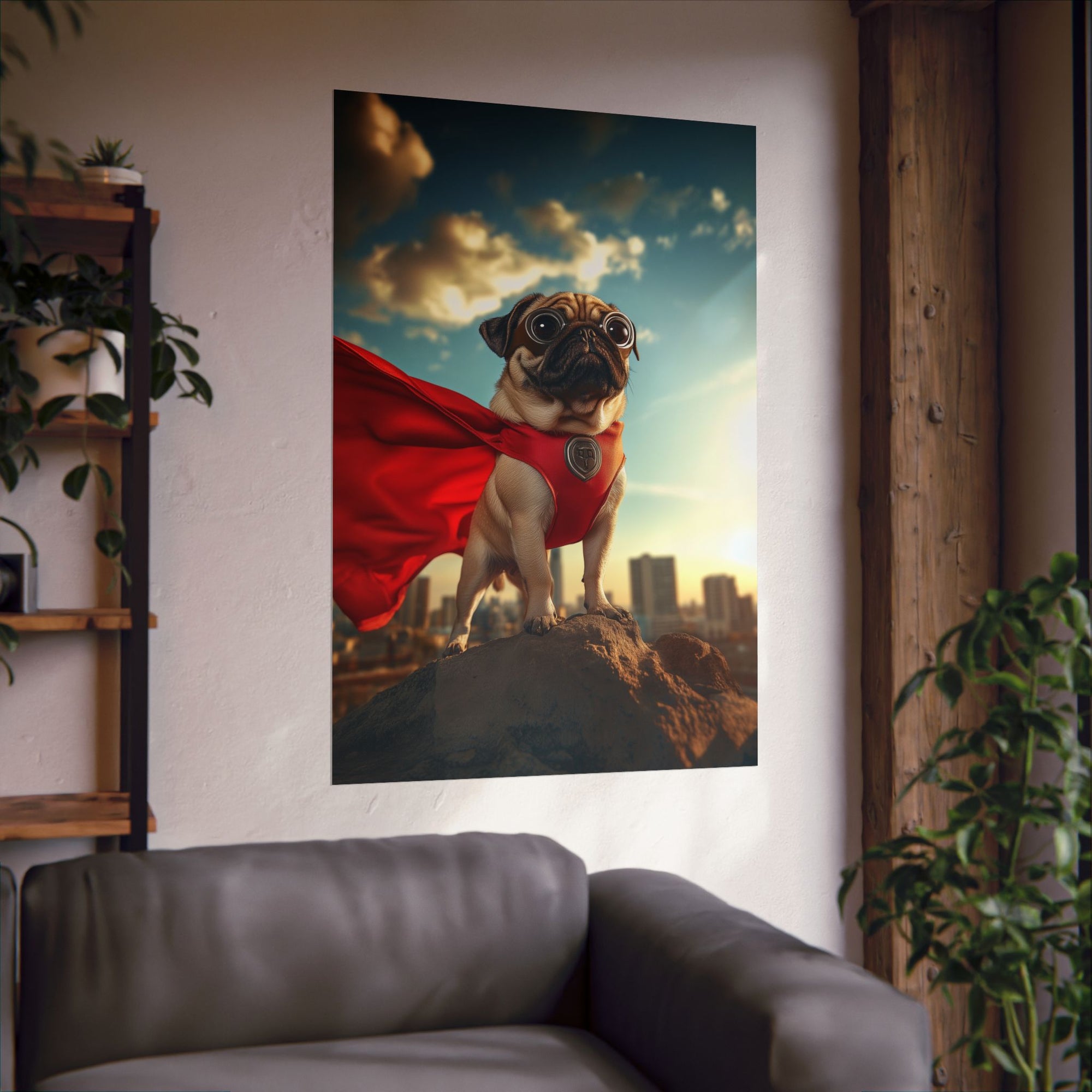 Superhero Pug Poster