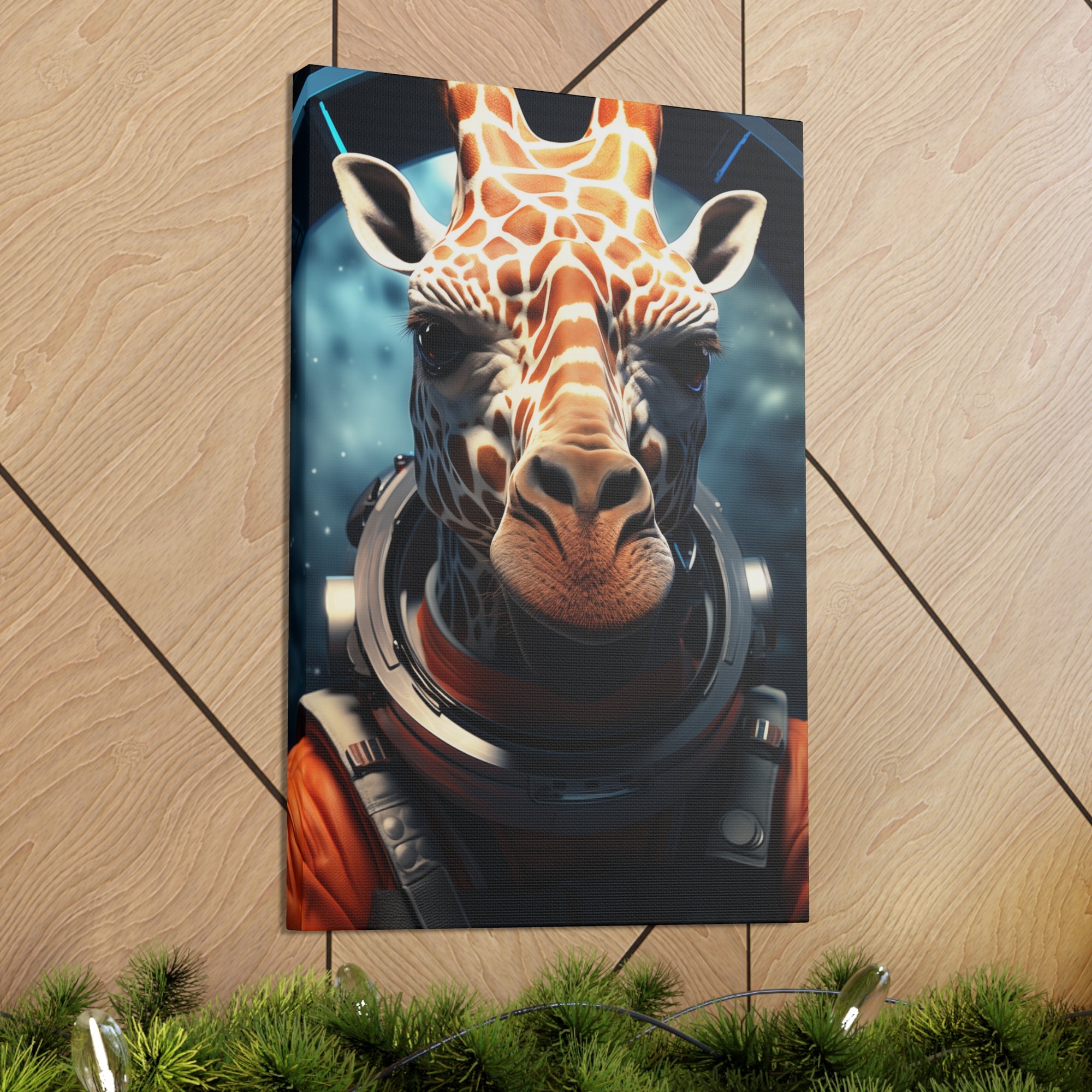 AstroGiraffe 2 Canvas Wall Art - SynthFrame