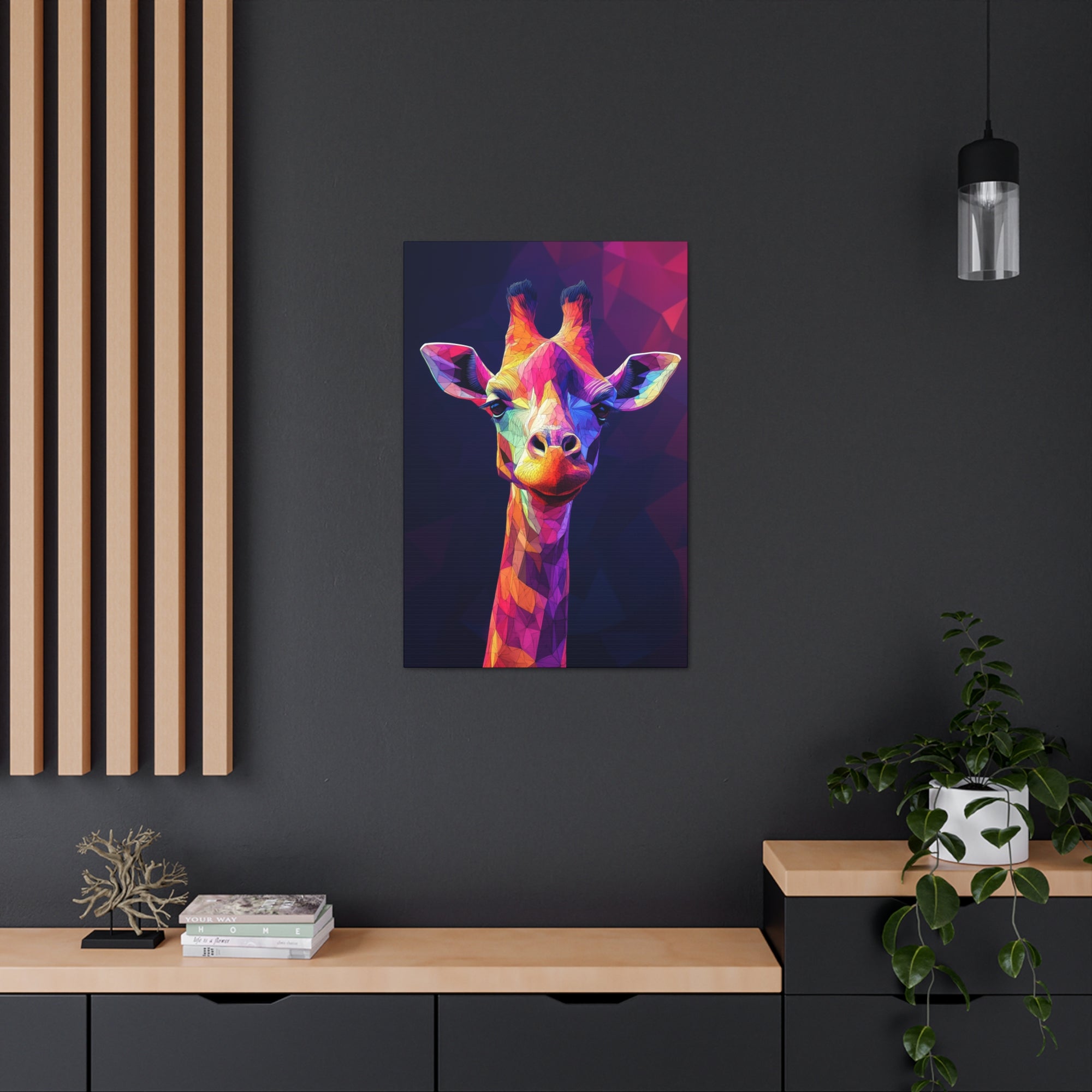 Crystalline Giraffe Canvas Wall Art - SynthFrame