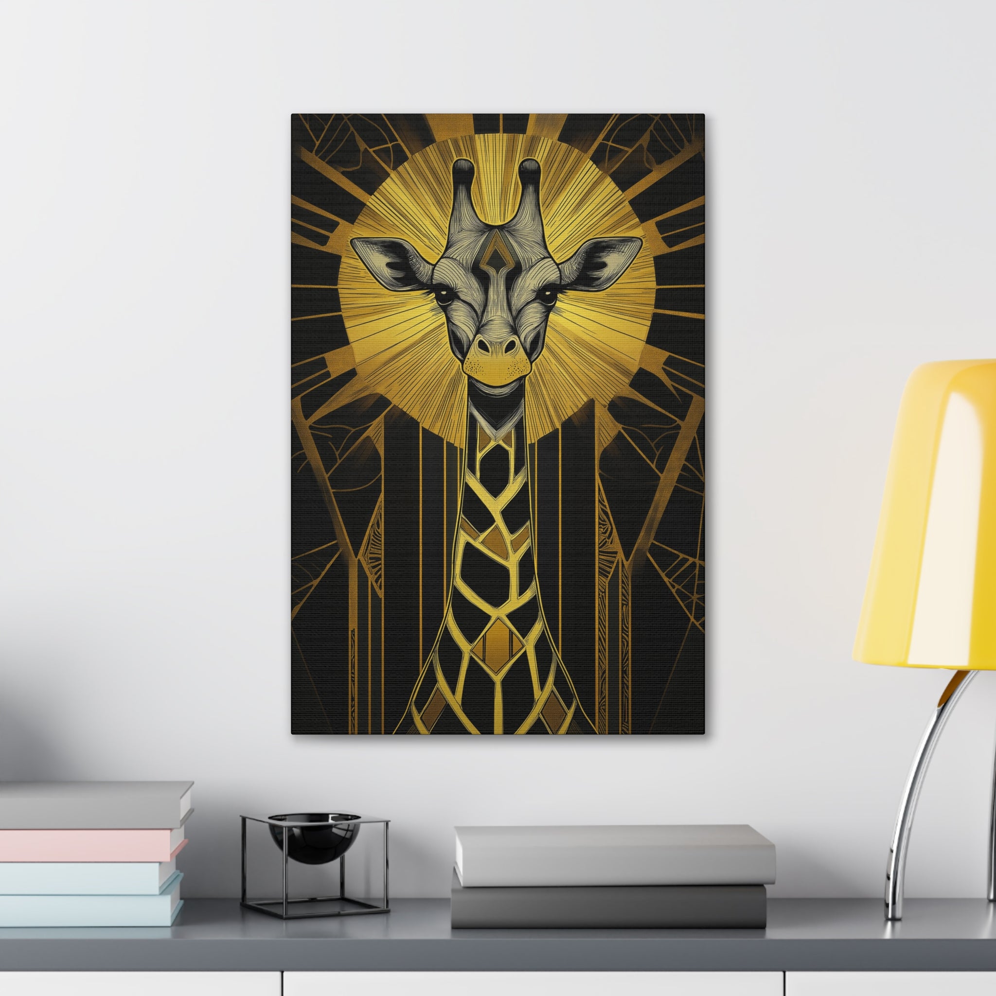 Gilded Giraffe Canvas Wall Art - SynthFrame