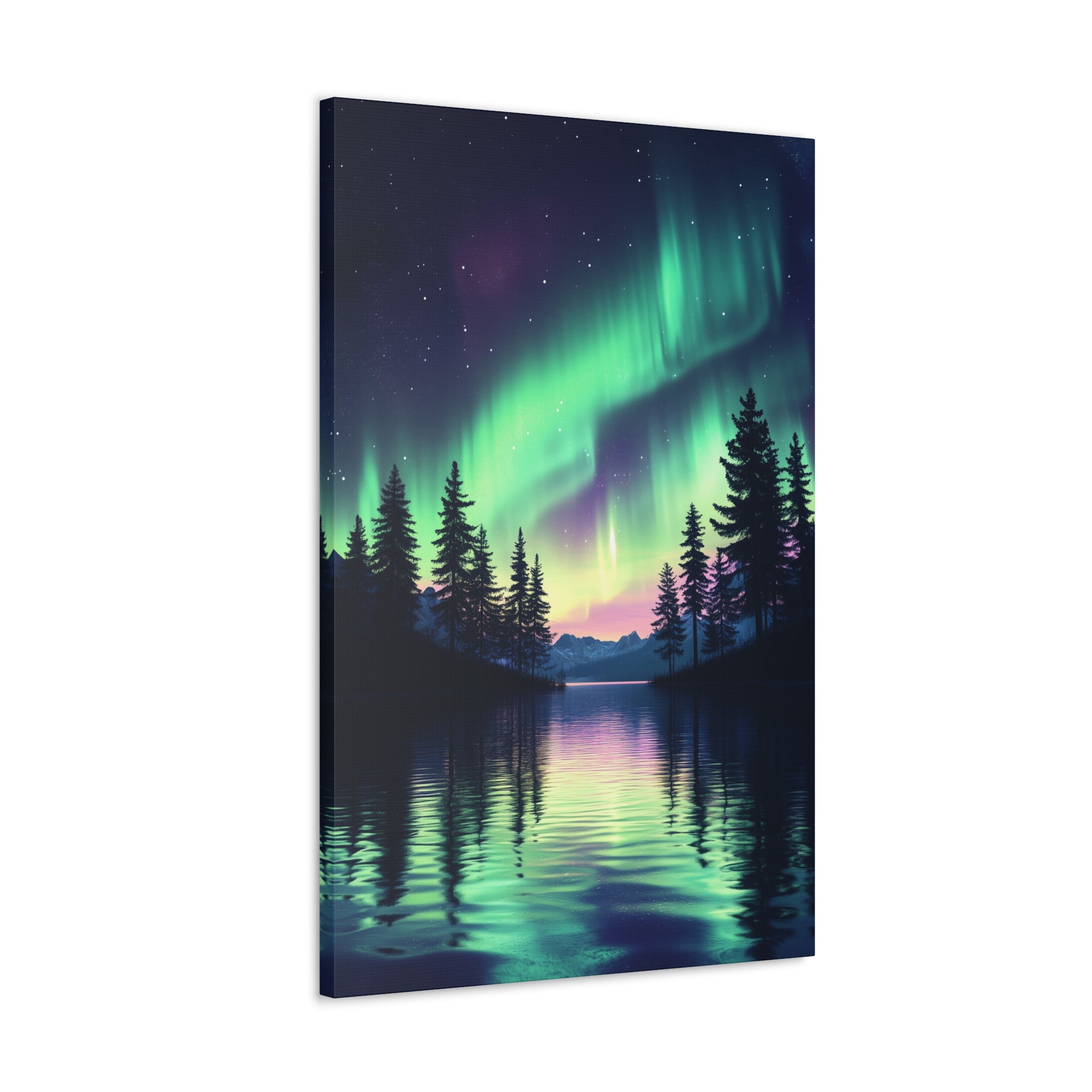 Northern Lights Wonder Canvas Wall Art - SynthFrame