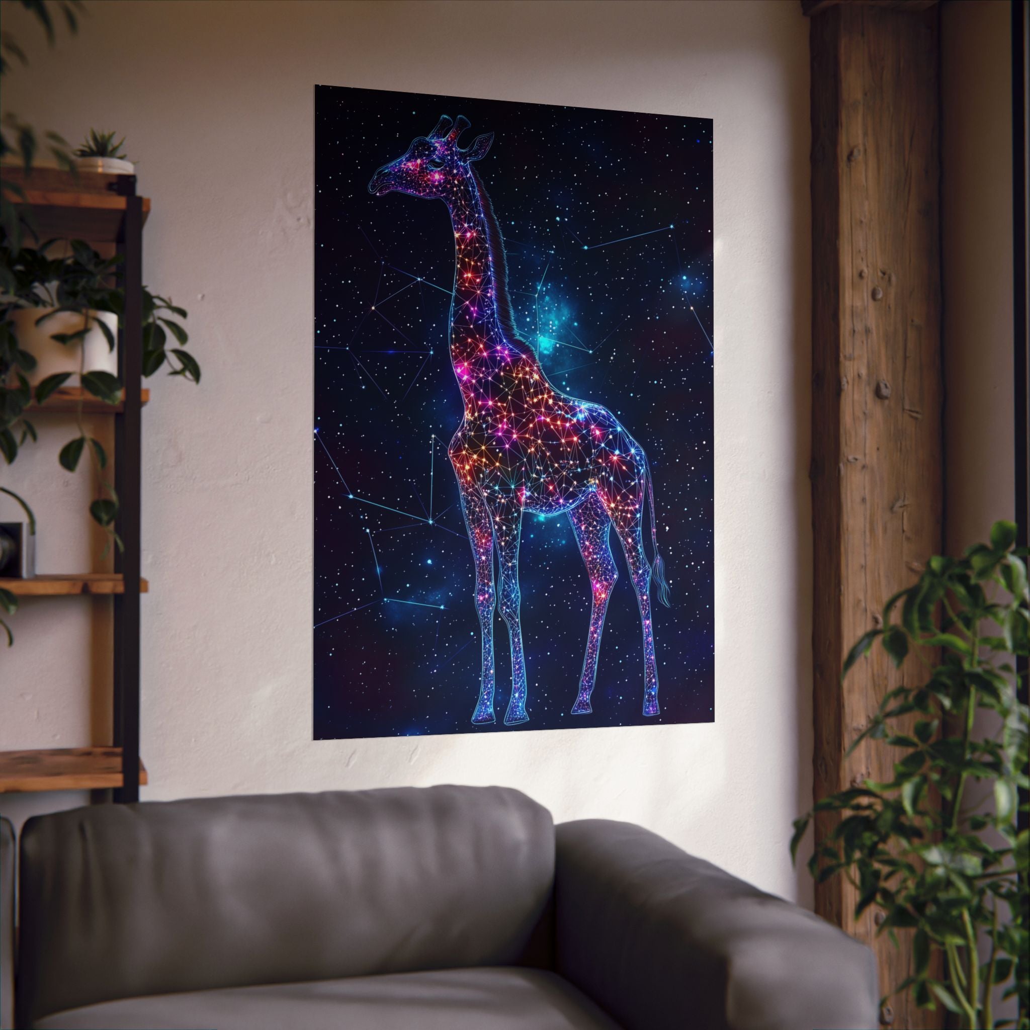 Constellation Giraffe Poster