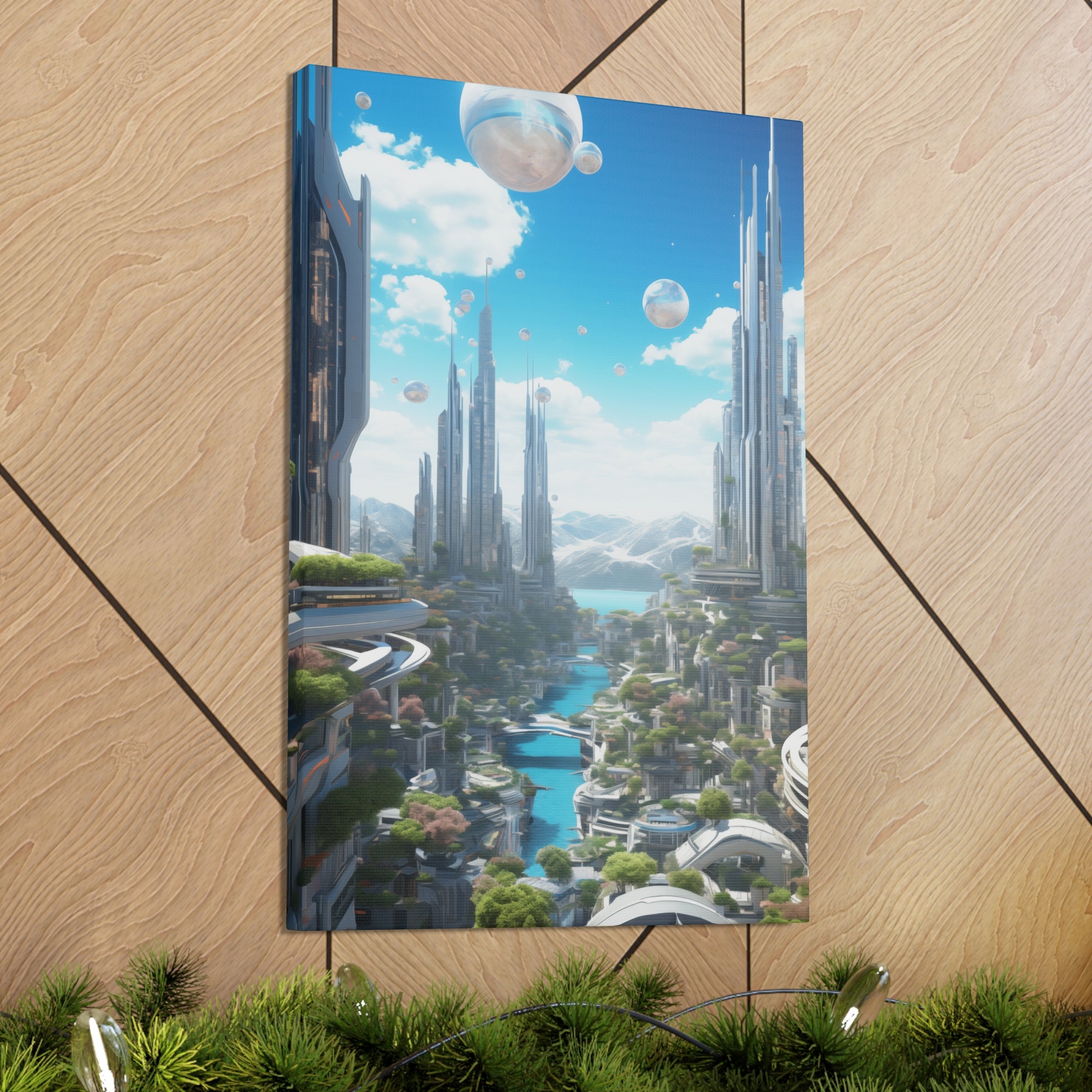 Futuristic Eco City 5 Canvas Wall Art - SynthFrame