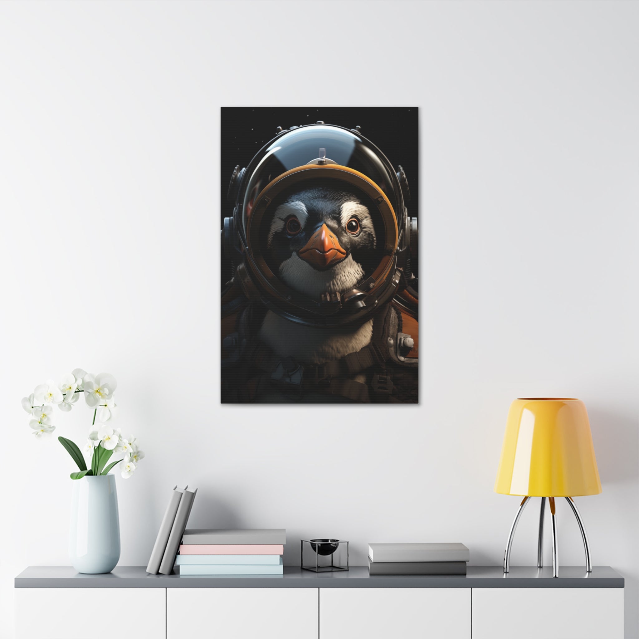 AstroPenguin 1 Canvas Wall Art - SynthFrame